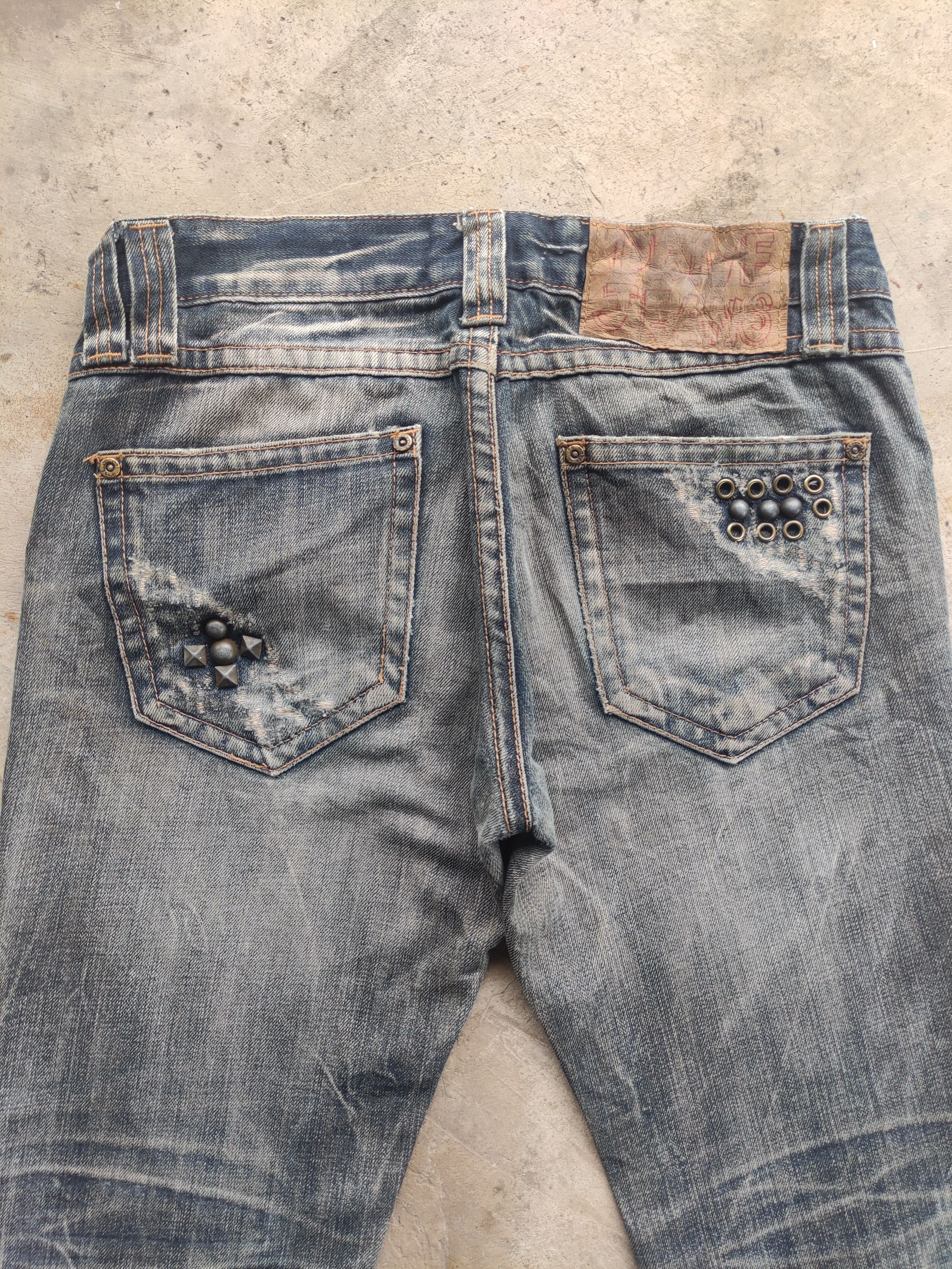 Japanese Brand Vintage DriveJeans Flare Rusty Denim Distressed Faded Pants Size 30" / US 8 / IT 44 - 10 Thumbnail