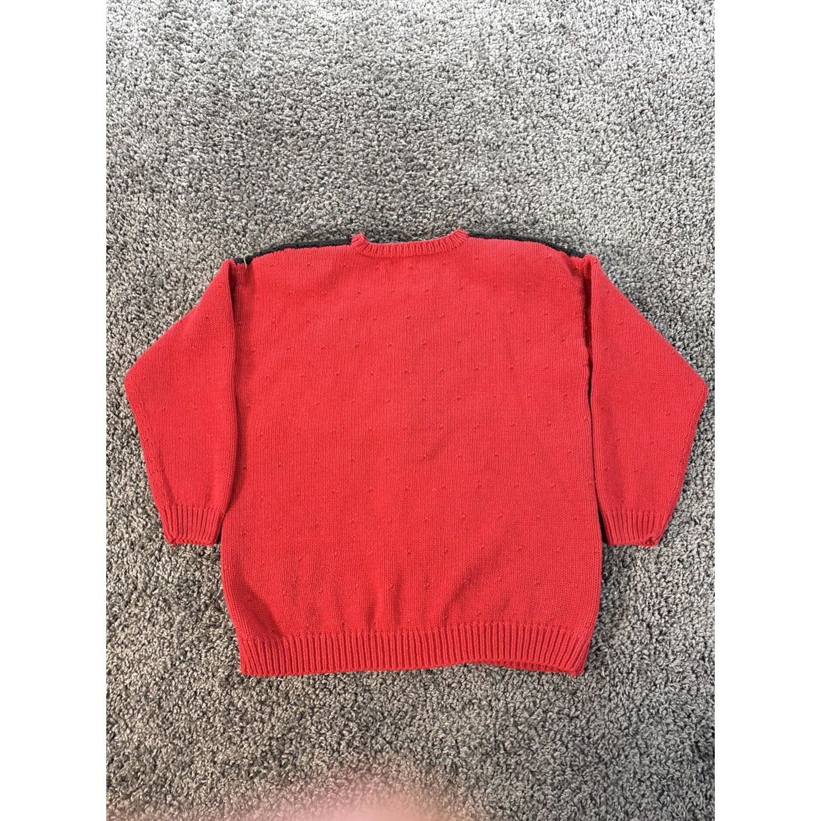 Talbots VINTAGE Talbots Sweater Womens L Hand Knit Ugly Red Chunky Presents Candle Size L / US 10 / IT 46 - 5 Thumbnail