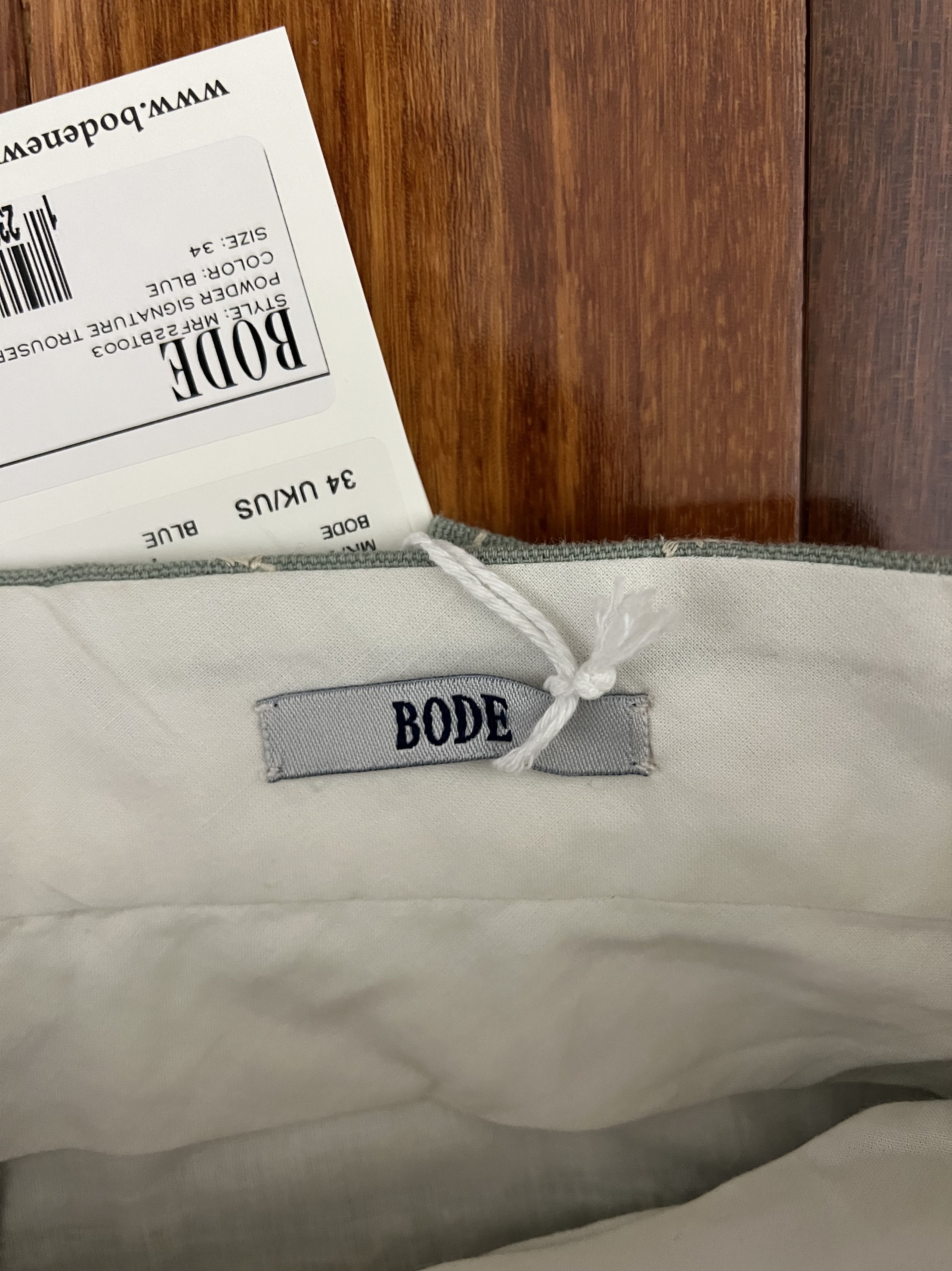 Bode 💚 FW22 Bode Green Embroidered Powder Signature Trousers NEW Size US 34 / EU 50 - 9 Thumbnail