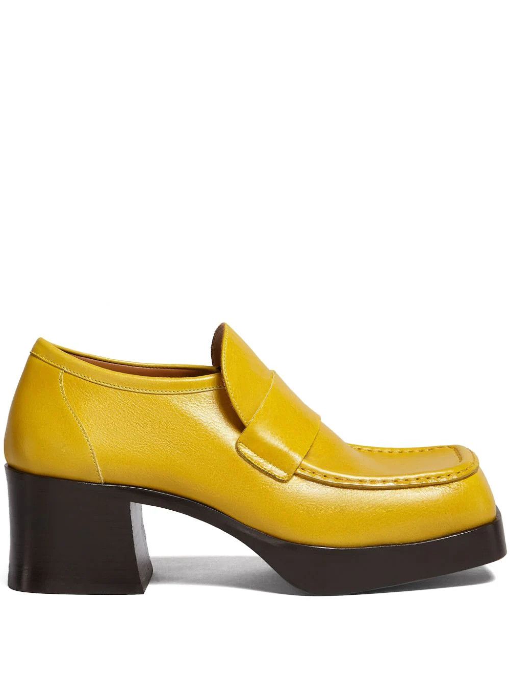 o1w1db11024 Square Toe Loafers in Yellow