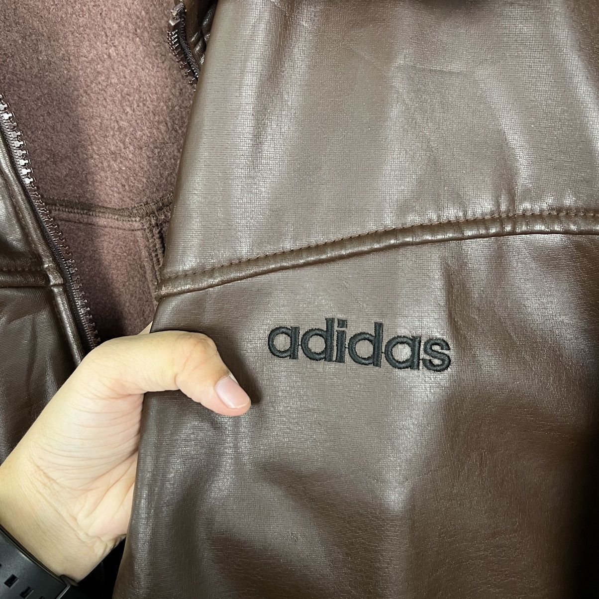Adidas 🔥 VINTAGE 90s ADIDAS RUN DMC HIP HOP RAPPER SYNTETIC JACKET Size US L / EU 52-54 / 3 - 14 Thumbnail