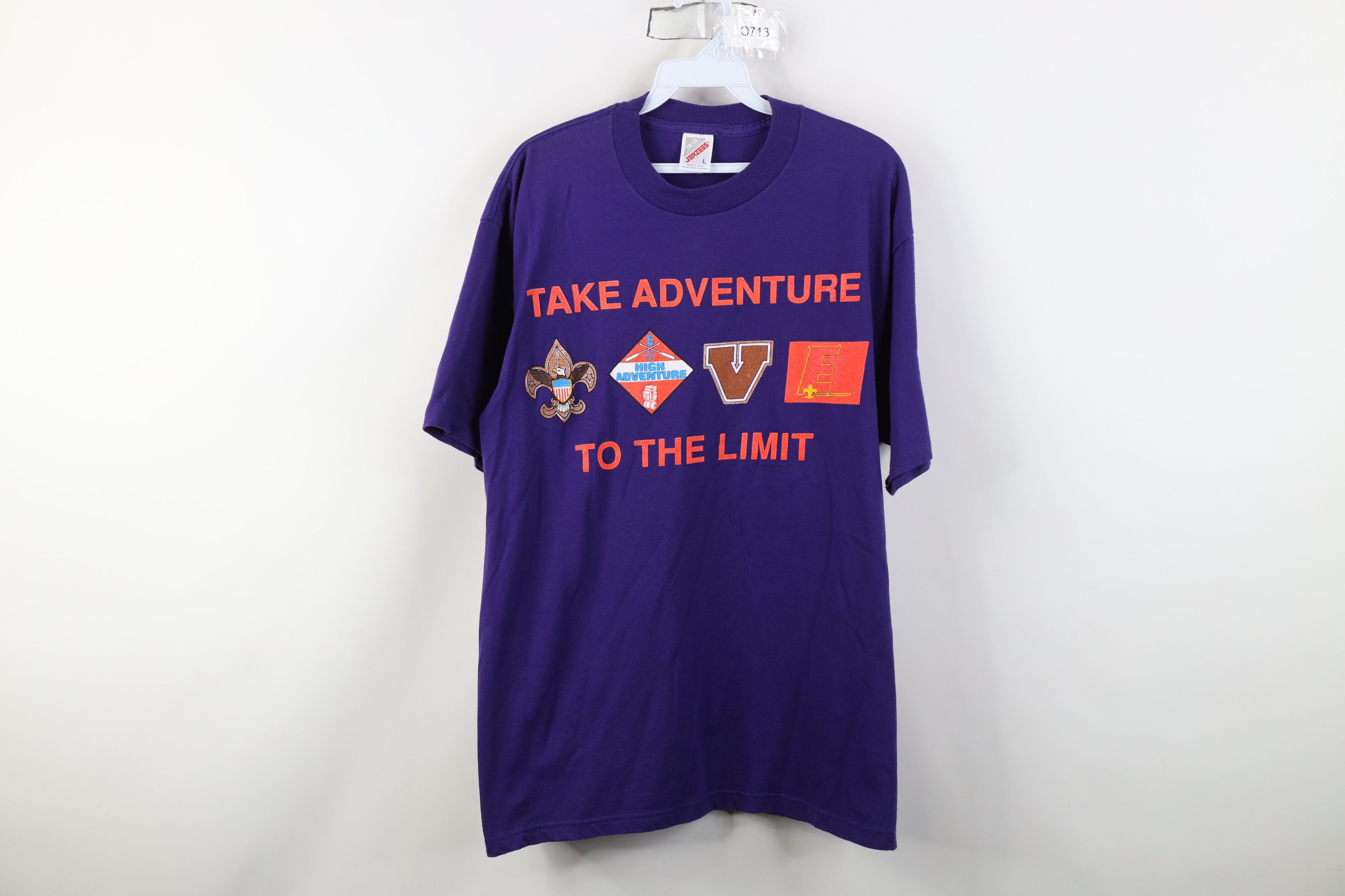 Vintage Vintage 90s Scouts of America Adventure Short Sleeve T-Shirt Size US L / EU 52-54 / 3 - 1 Thumbnail