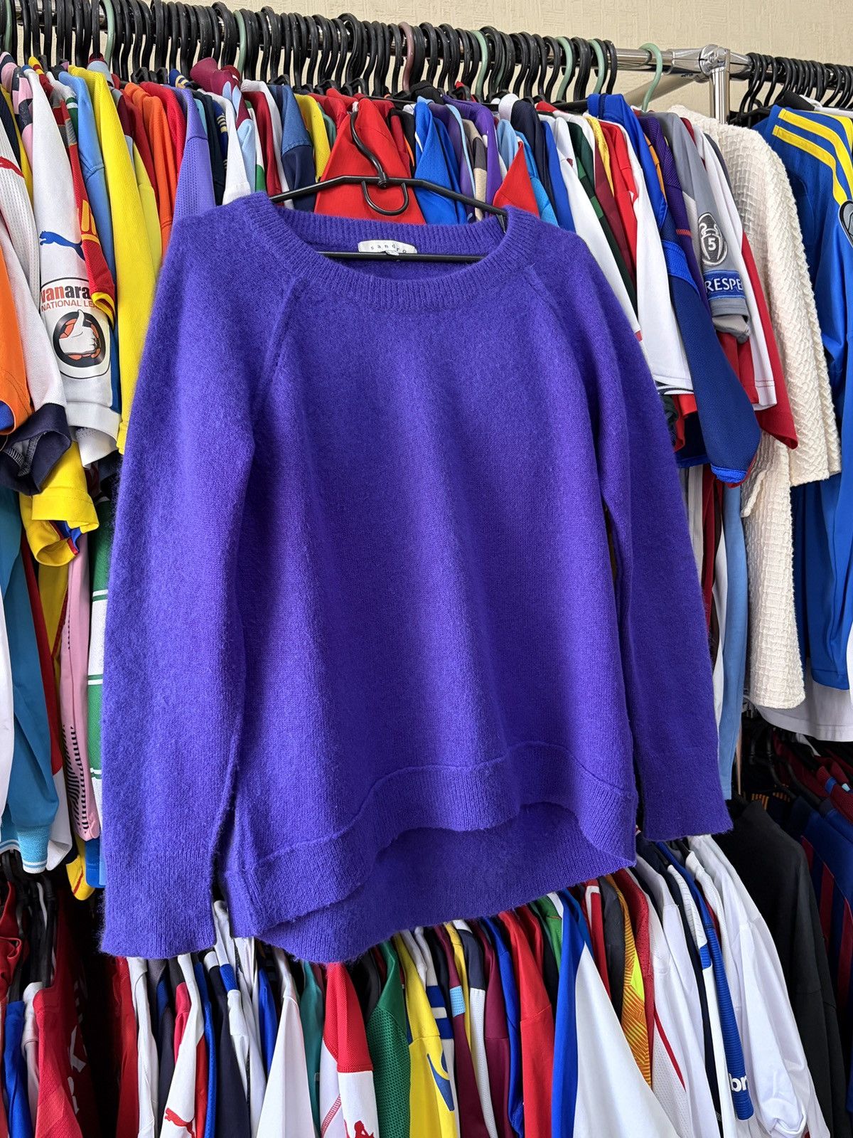 Sandro Sandro Paris Electric Purple Angora Fuzzy Knit Sweater Sz 3 Size US L / EU 52-54 / 3 - 12 Thumbnail