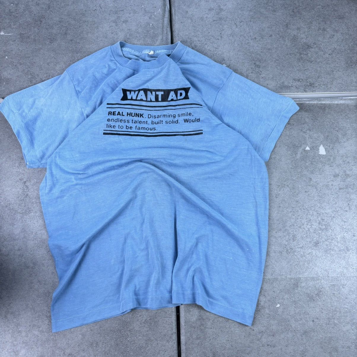 Other Vintage single stitch blue wanted hunk ad Size US M / EU 48-50 / 2 - 1 Thumbnail