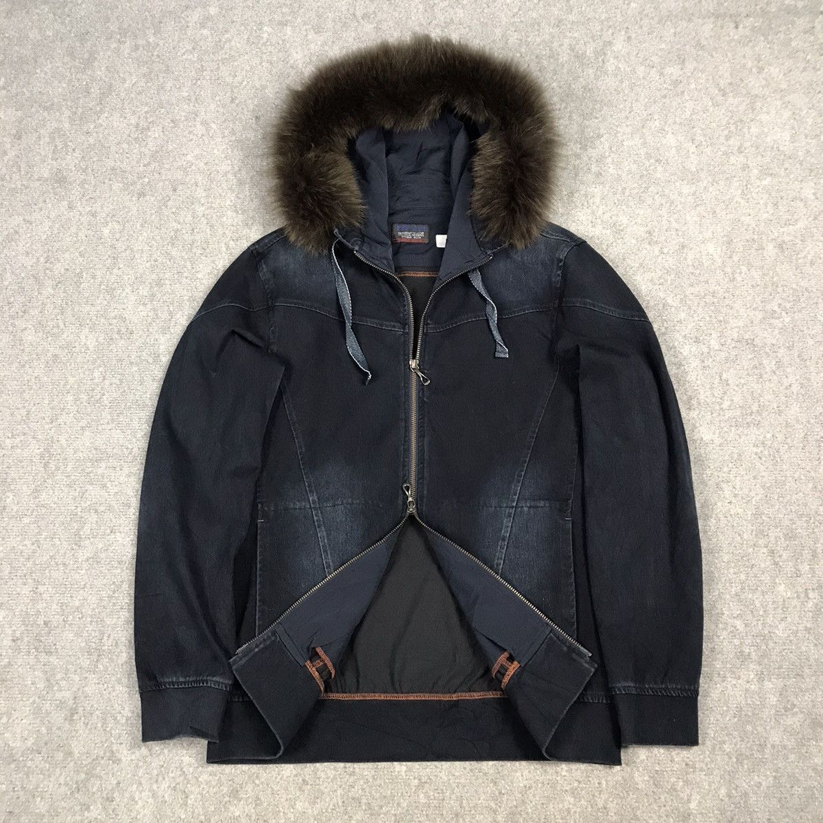 If Six Was Nine × Le Grande Bleu (L.G.B.) × Nicole Club NICOLA CLUB MAN JAPAN BLUE INDIGO FUR HOODIES JACKET Size US M / EU 48-50 / 2 - 5 Thumbnail