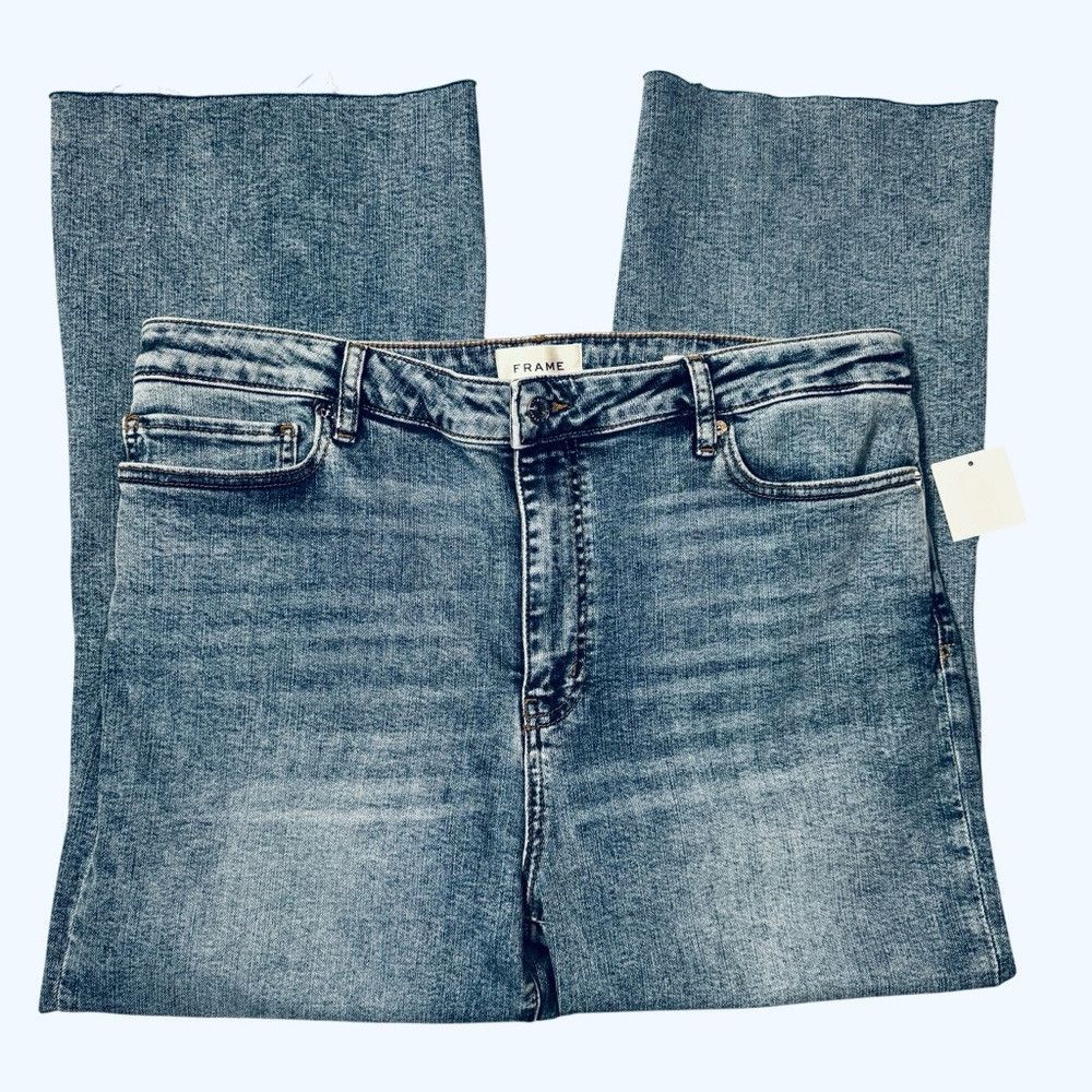 Frame NWT New Frame Le Crop Raw Hem Mini Bootcut Jeans In Rowley Size 34" / US 12 / IT 48 - 3 Thumbnail