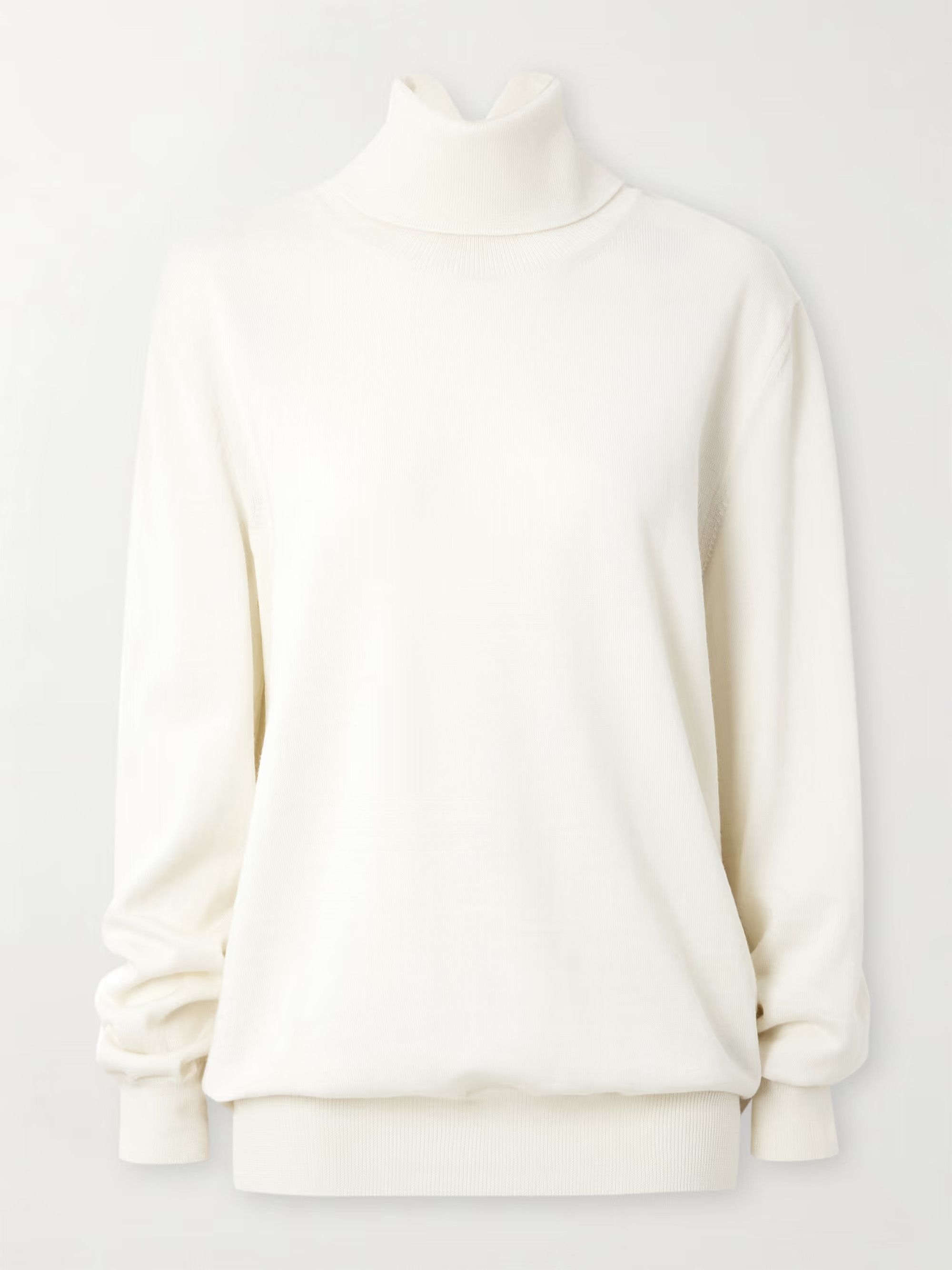 Jil Sander o1loc1c0426 Wool Turtleneck Sweater in Beige Size XL / US 12-14 / IT 48-50 - 1 Thumbnail