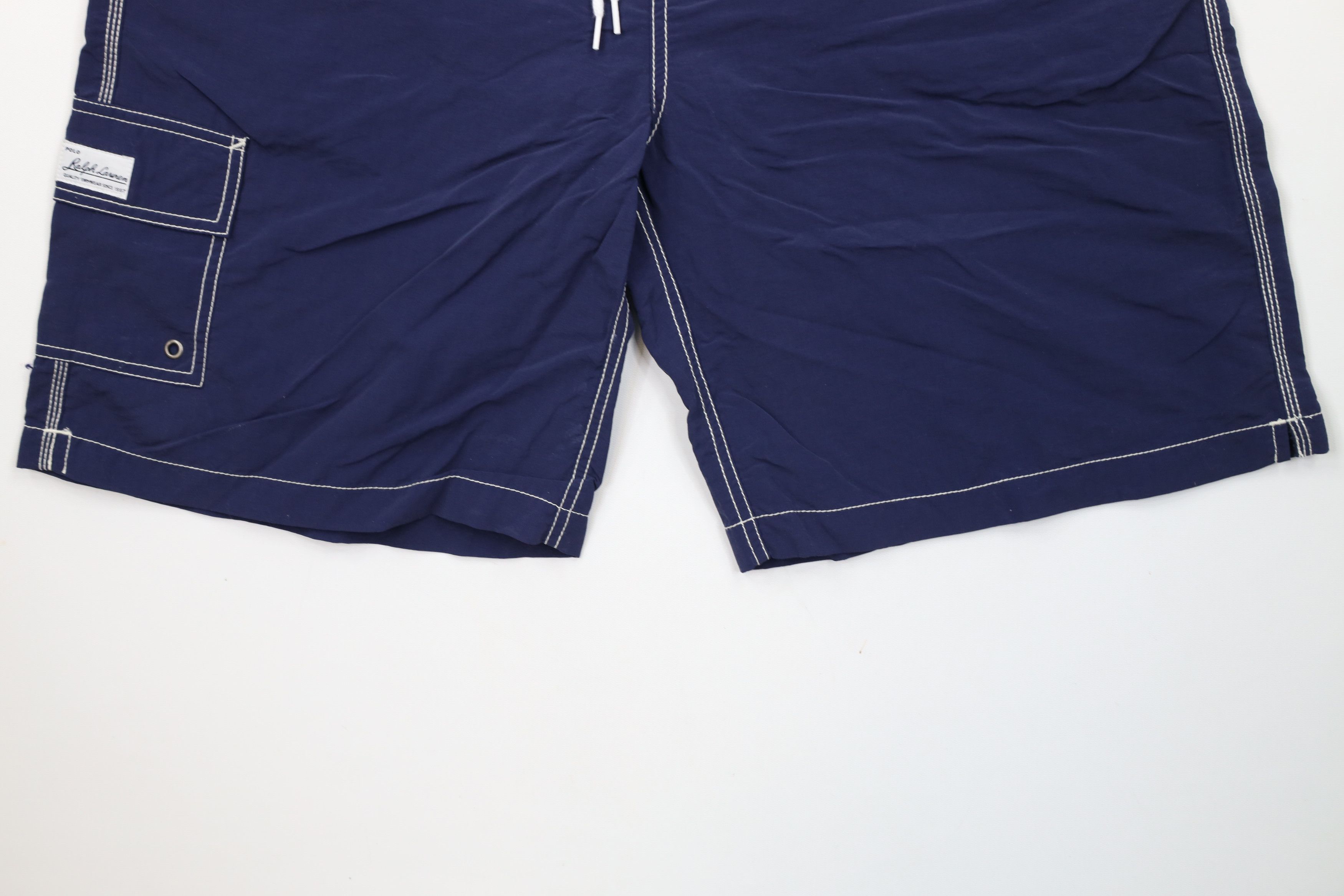 Ralph Lauren × Vintage Vintage 90s Ralph Lauren Spell Lined Shorts Swim Trunks Blue Size US 36 / EU 52 - 4 Thumbnail