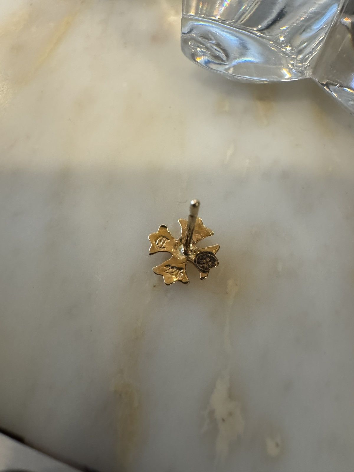 Chrome Hearts Chrome Hearts 22k Yellow Gold Diamond Plus Stud Earring Size ONE SIZE - 3 Thumbnail