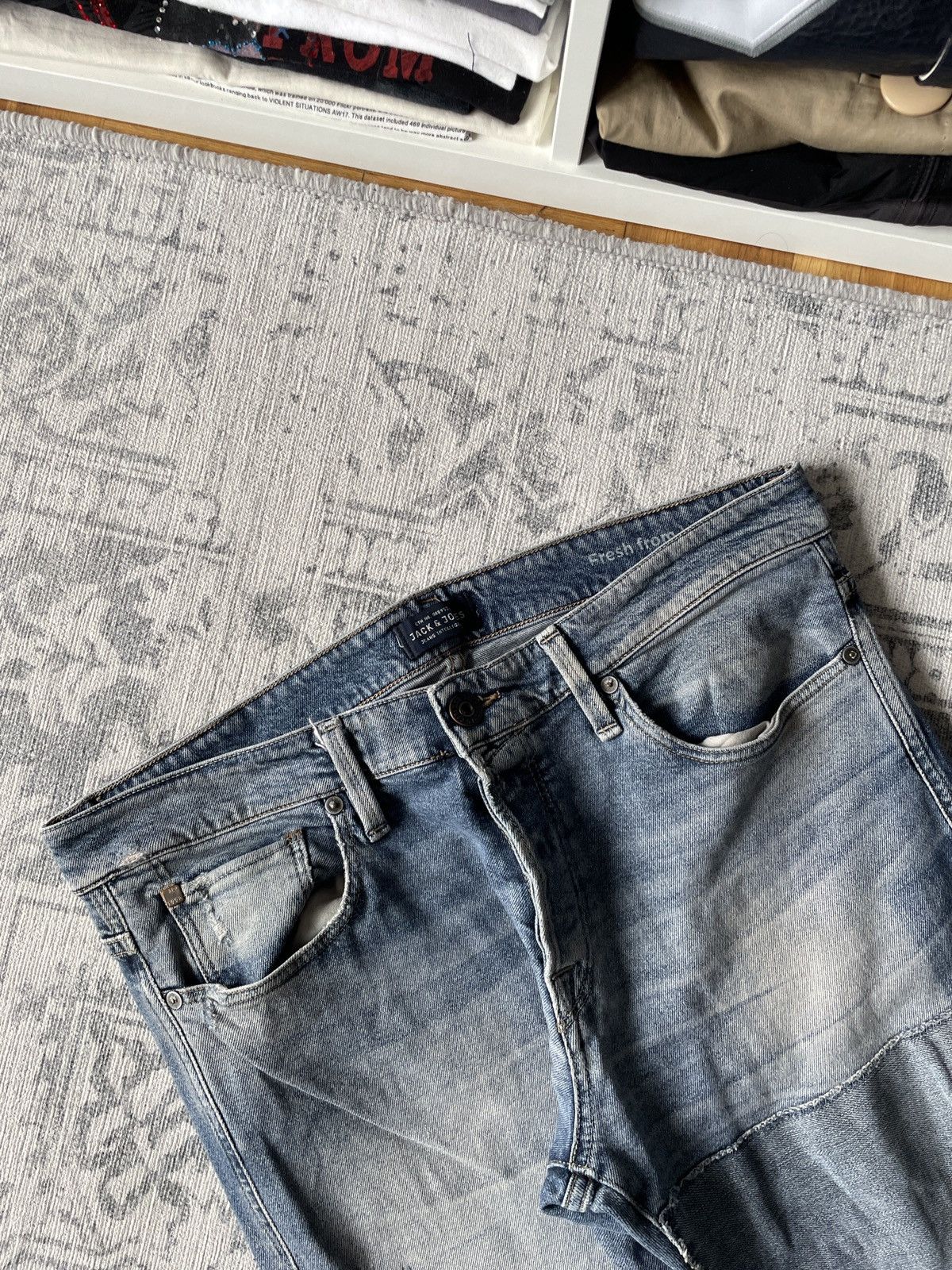 Japanese Brand Vintage Skinny Jeans Slim Fit Distressed Patchwork Japanese Size US 32 / EU 48 - 6 Thumbnail
