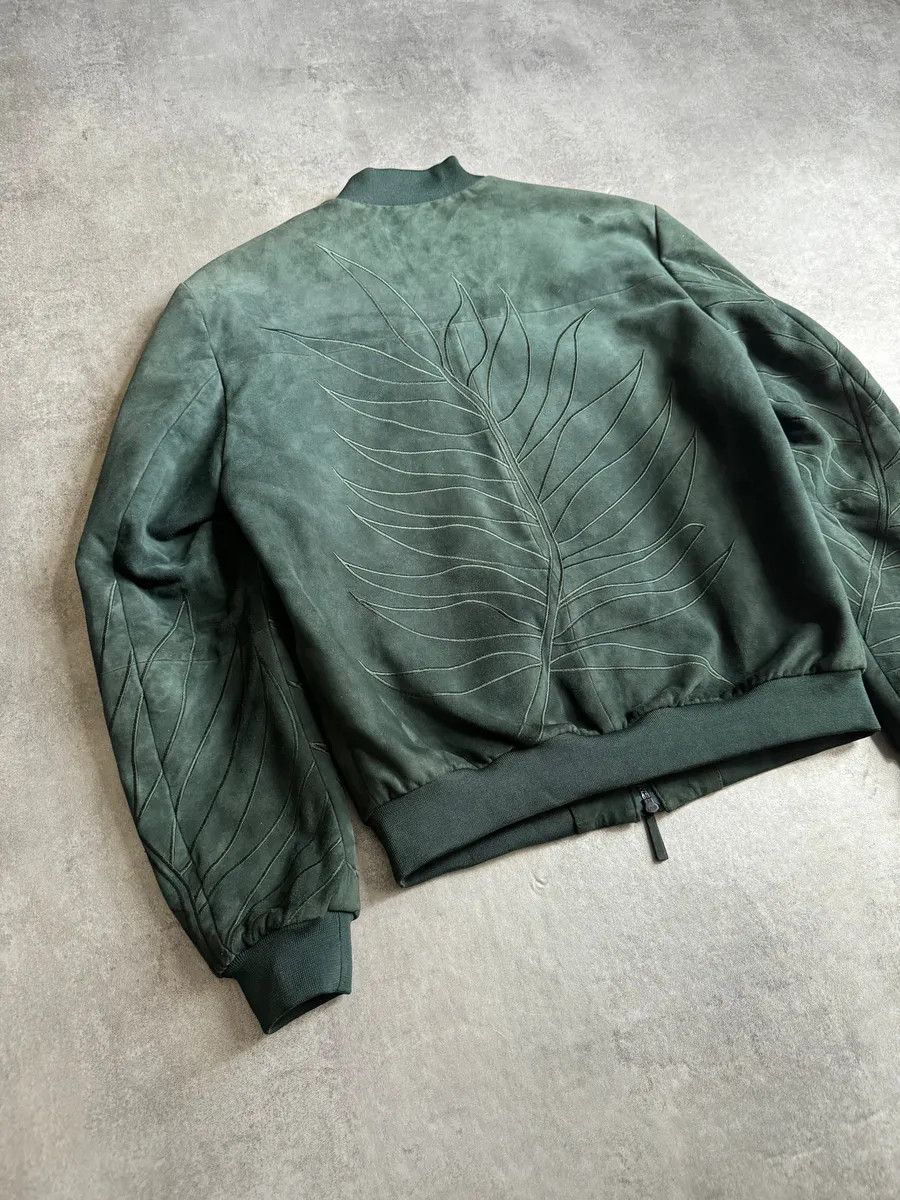 Emporio Armani AW2018 Emporio Armani Olive Leaves Natural Leather Bomber Jacket Size US M / EU 48-50 / 2 - 5 Thumbnail