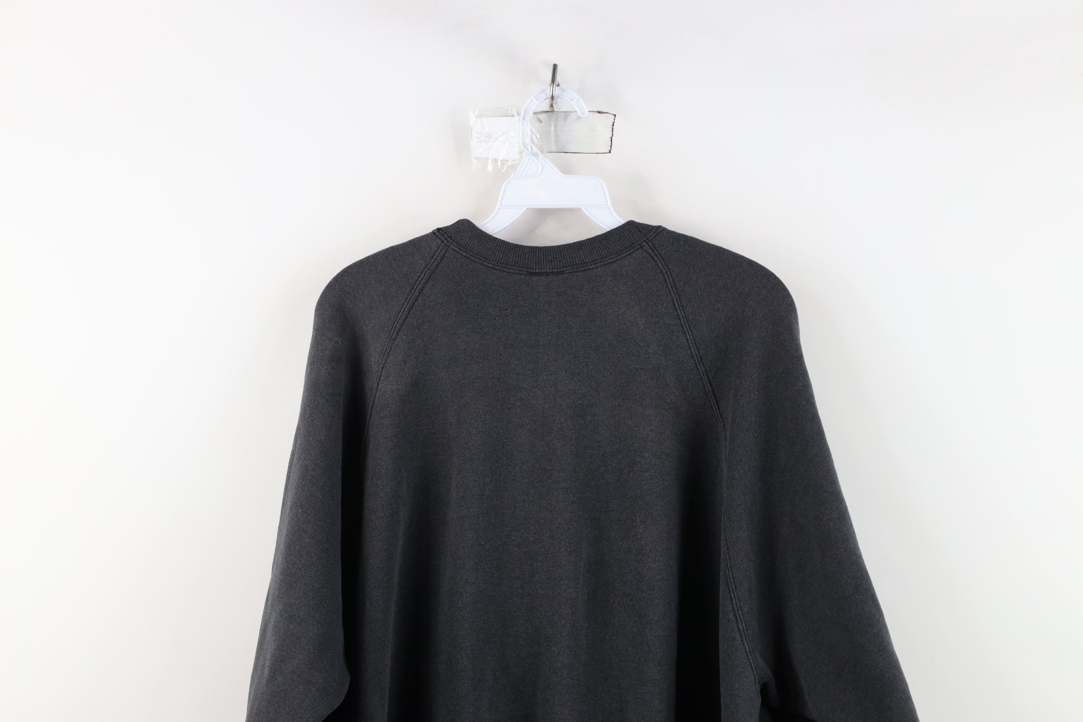 Vintage Vintage 90s Streetwear Blank Crewneck Sweatshirt Black Size XXL / US 16-18 / IT 52-54 - 13 Thumbnail