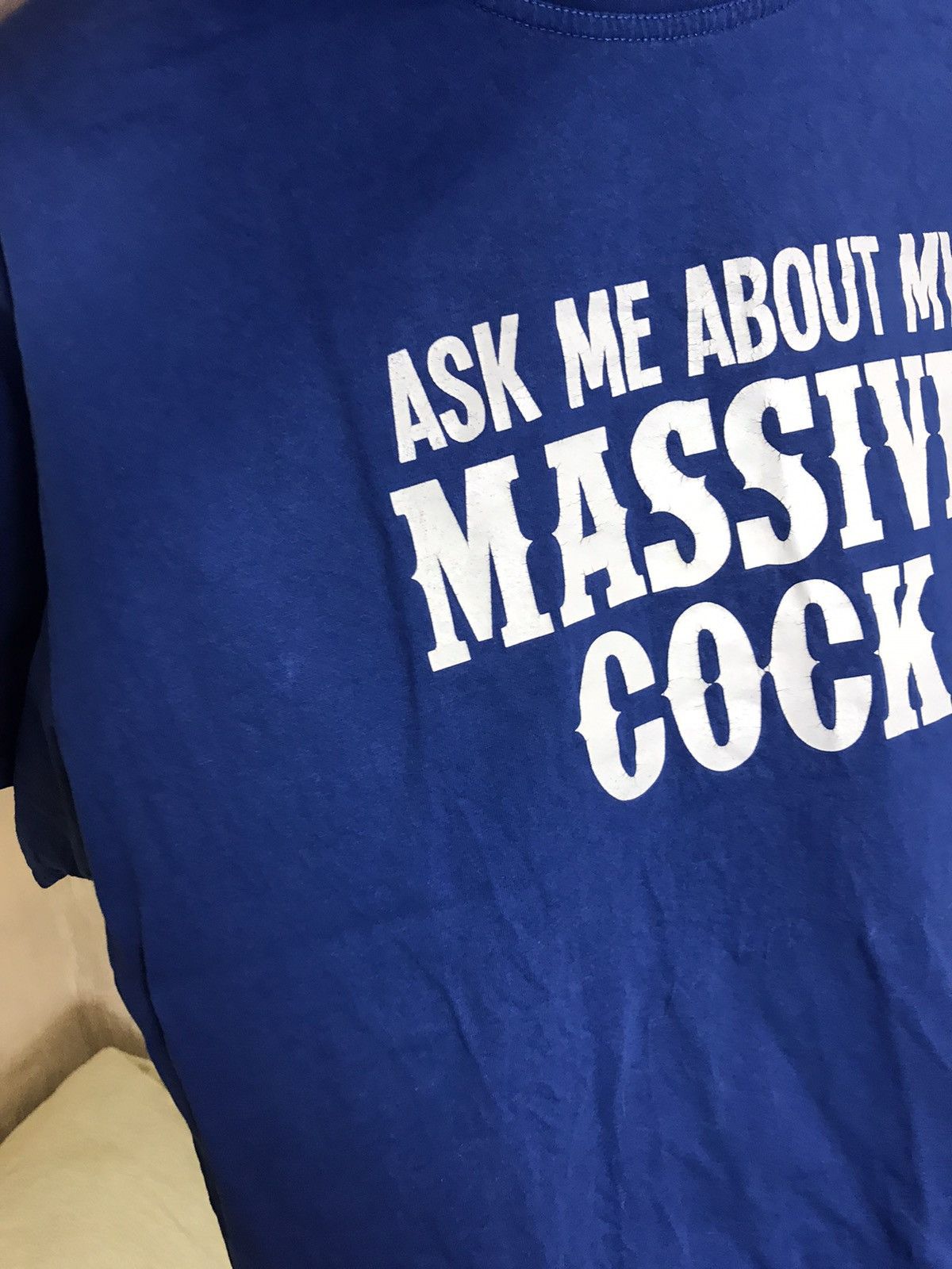 Vintage 🔥 Rare ASK ME ABOUT MY MASSIVE COCK Humor Rock Funny Shirt Size US XL / EU 56 / 4 - 7 Thumbnail
