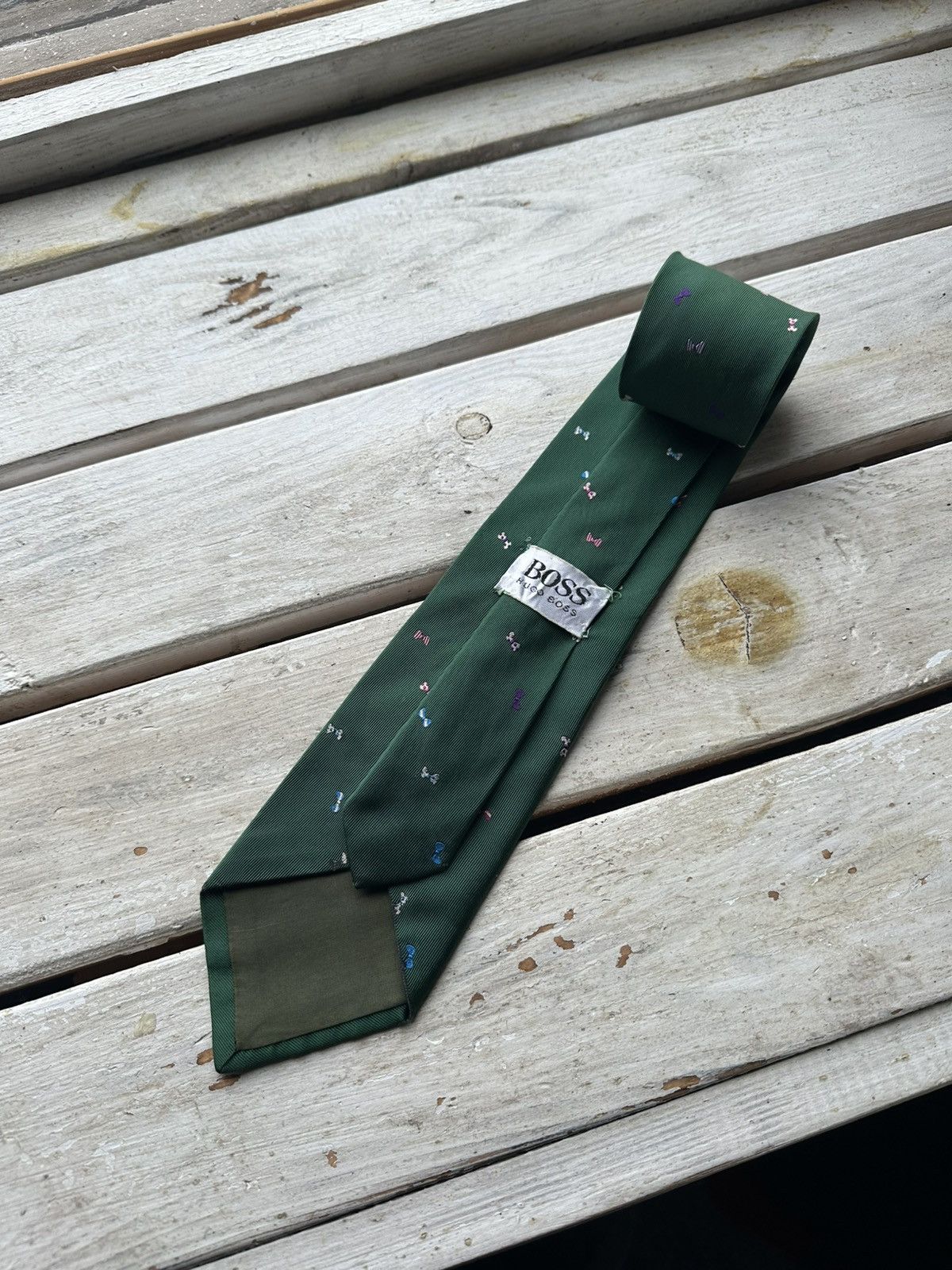 Designer × Hugo Boss 🚨RARE Hugo Boss Tie old money style Burgundy luxury monogram Size ONE SIZE - 1 Thumbnail