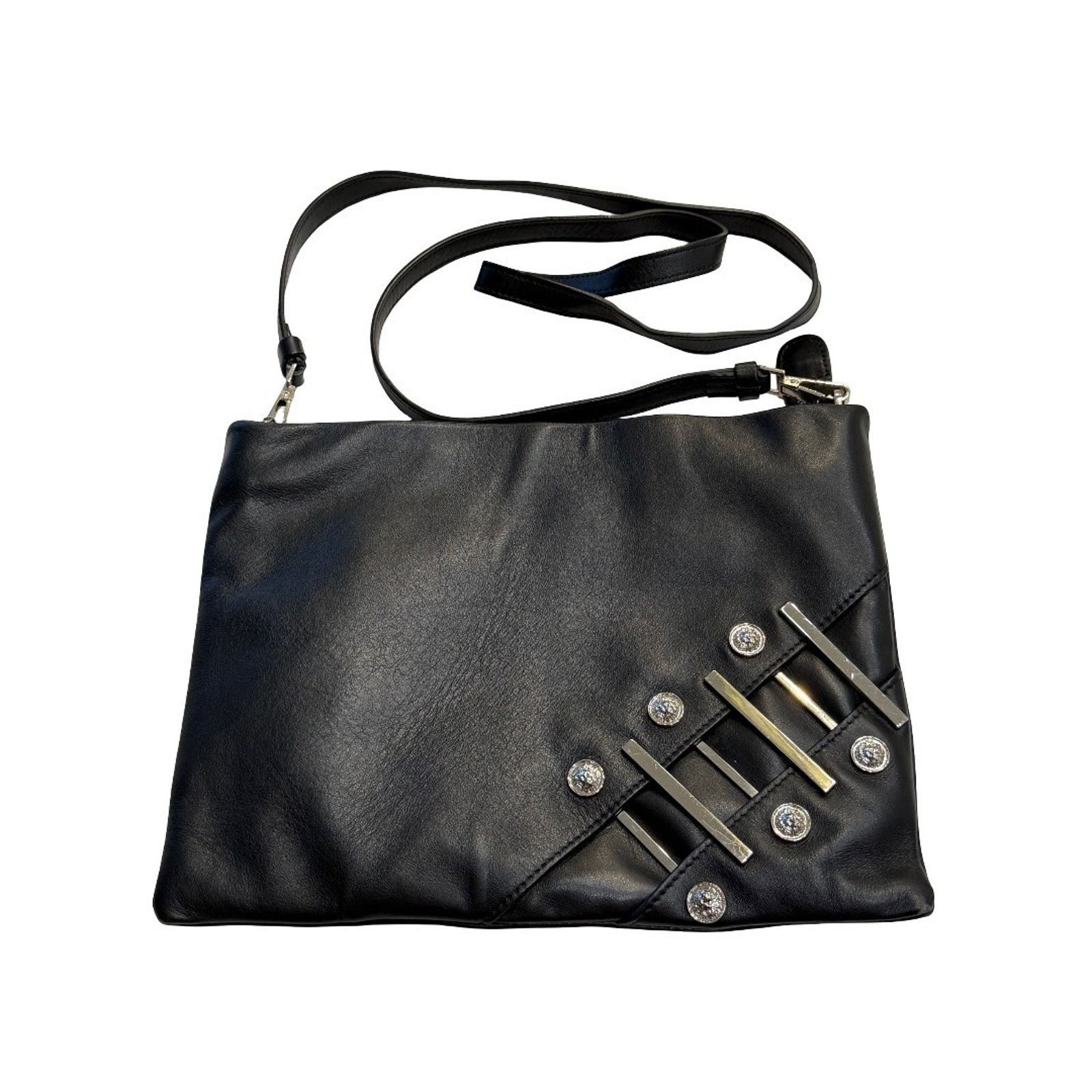 Versace VERSACE VERSUS Black Leather Shoulder Bag MINT COND | COA Size ONE SIZE - 1 Thumbnail