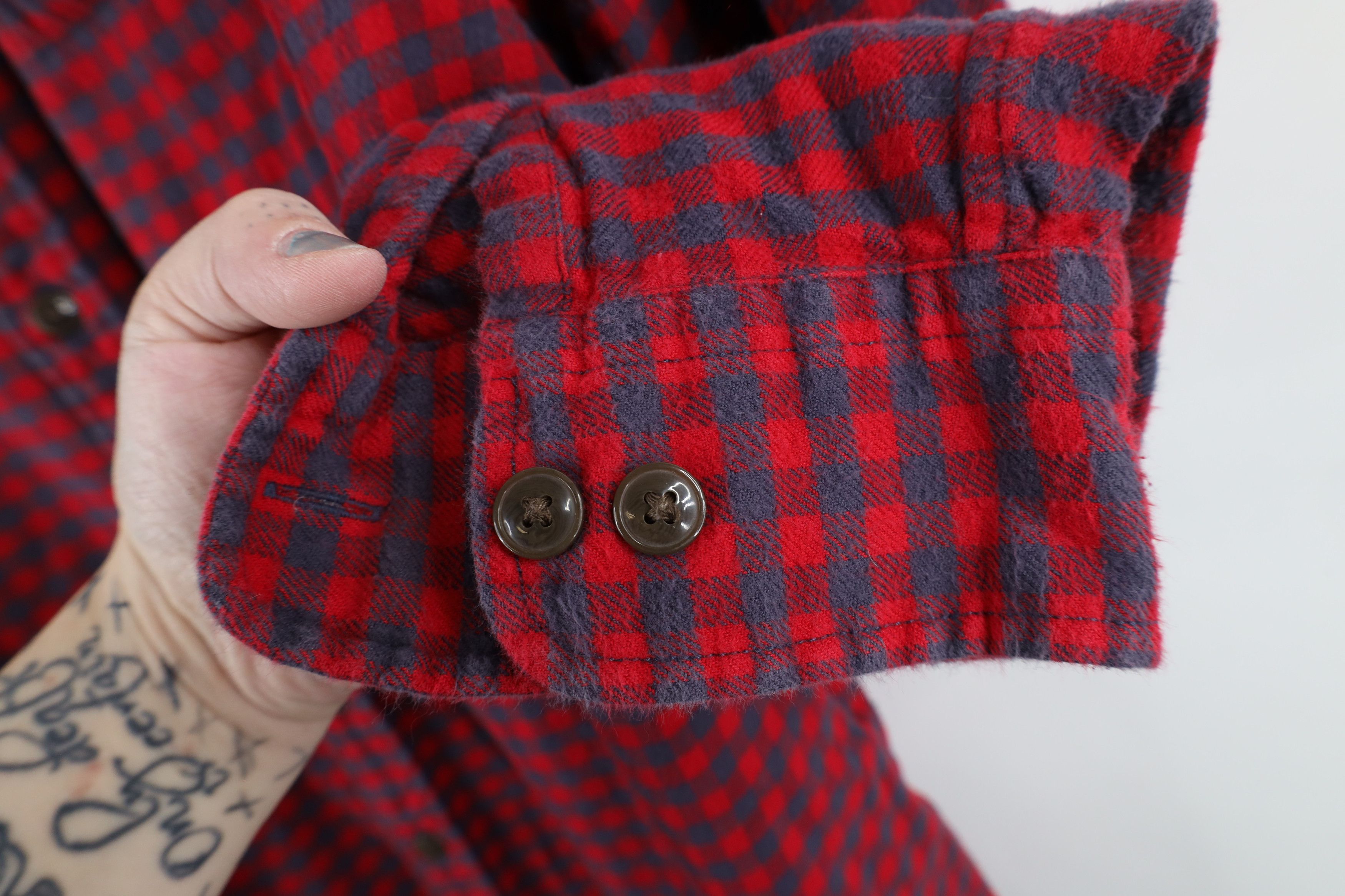 Lands' End × Vintage Lands End Flannel Collared Button Down Shirt Red Size US XL / EU 56 / 4 - 6 Thumbnail