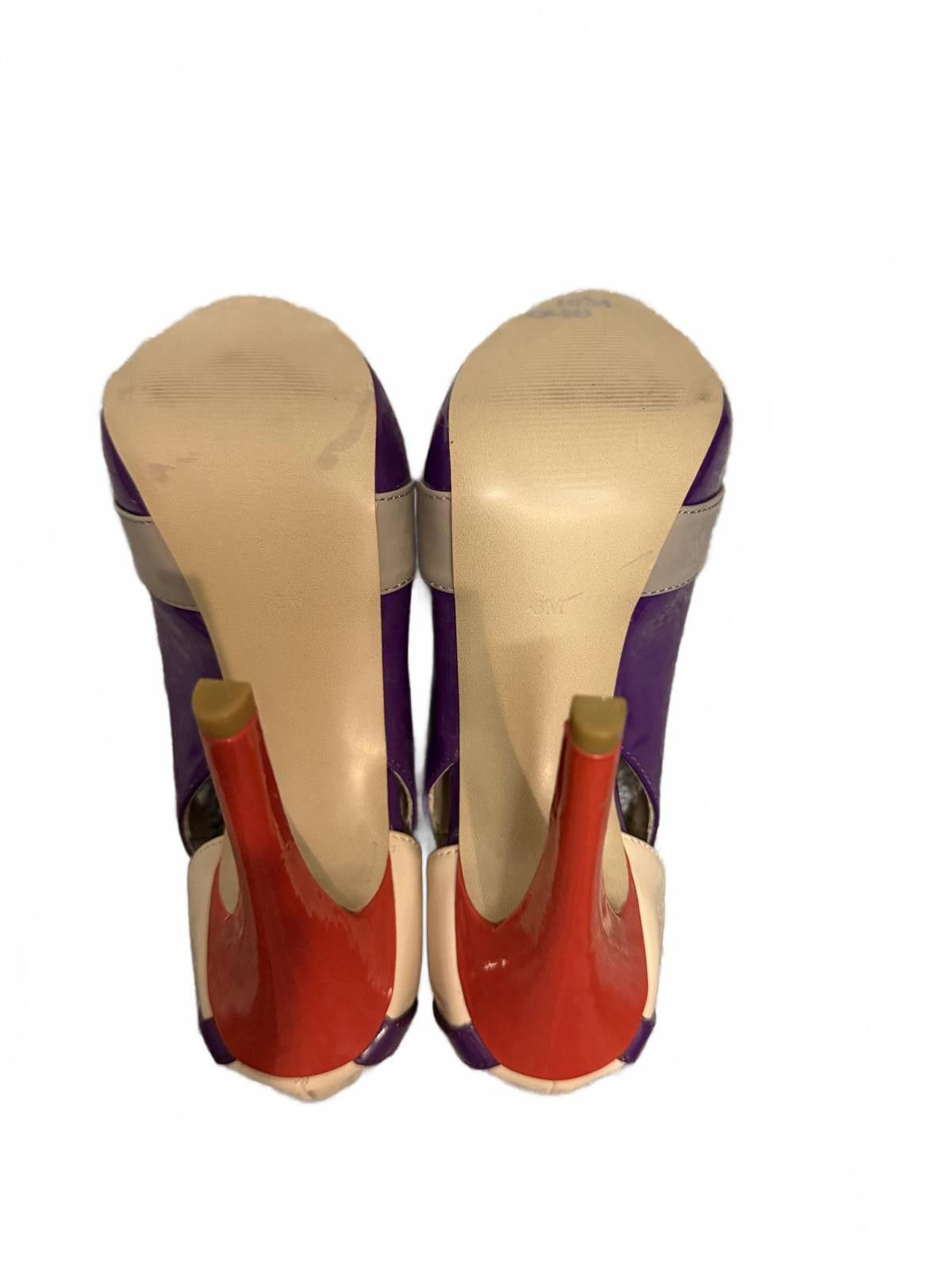 Guess Guess Women's Purple and Beige High Heel Peep Toe Pumps Sz 6 Size US 6 / IT 36 - 8 Thumbnail