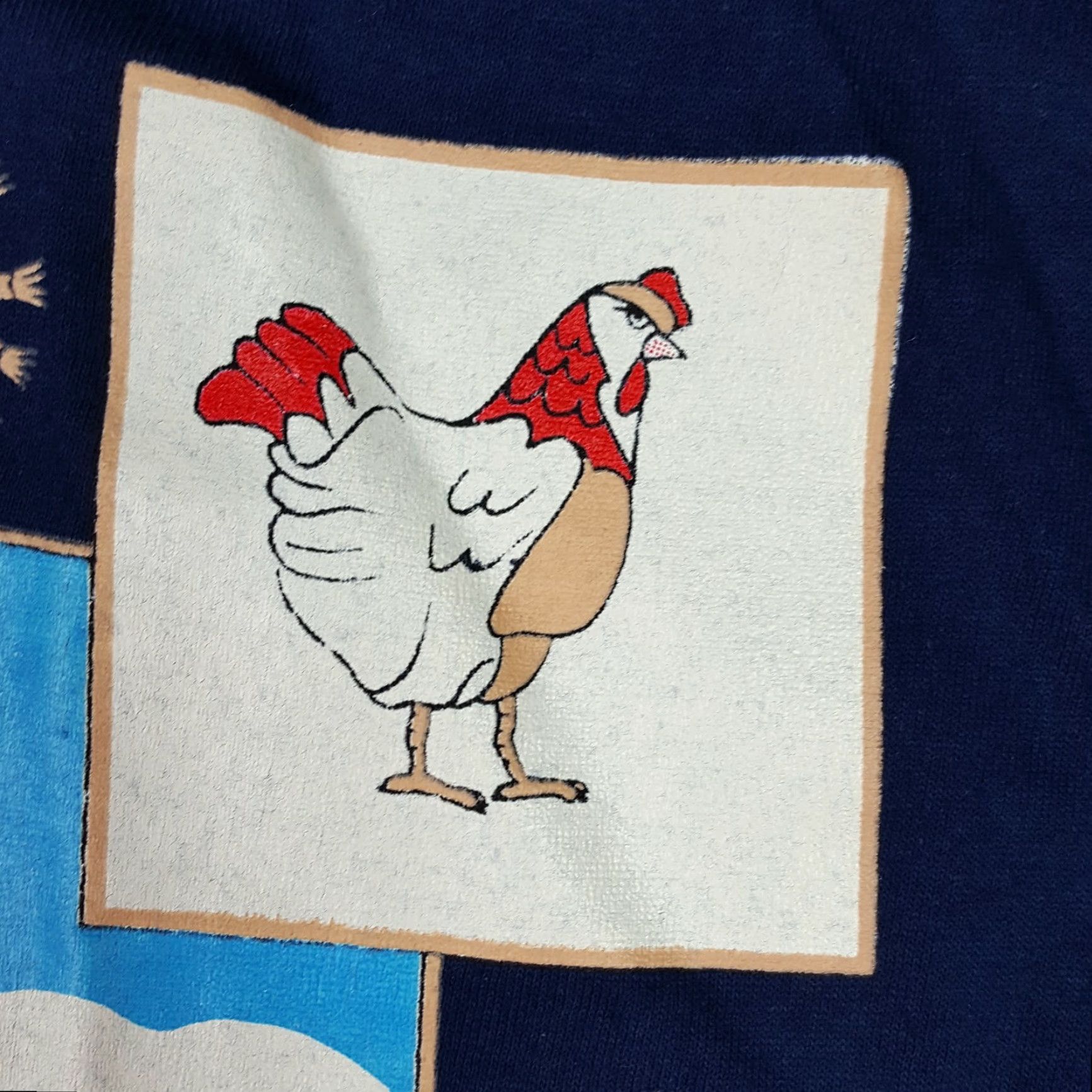 Vintage VINTAGE 90s Farm Animals Cow Chicken Men's T Shirt Crewneck Navy Blue Size M Sarah Renata Size US M / EU 48-50 / 2 - 3 Thumbnail
