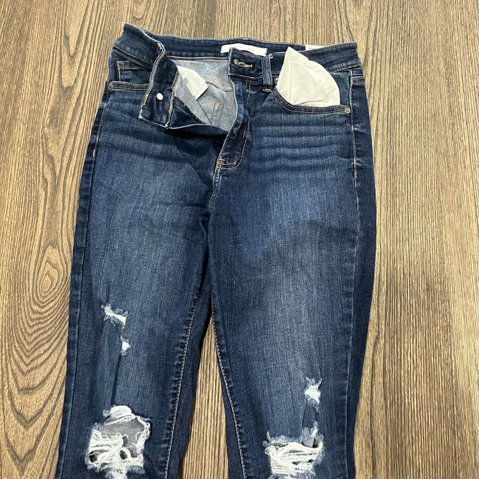 Vintage Cunina Super High Rise Ankle Skinny Jeans Distressed Size 7 Size 28" / US 6 / IT 42 - 4 Thumbnail