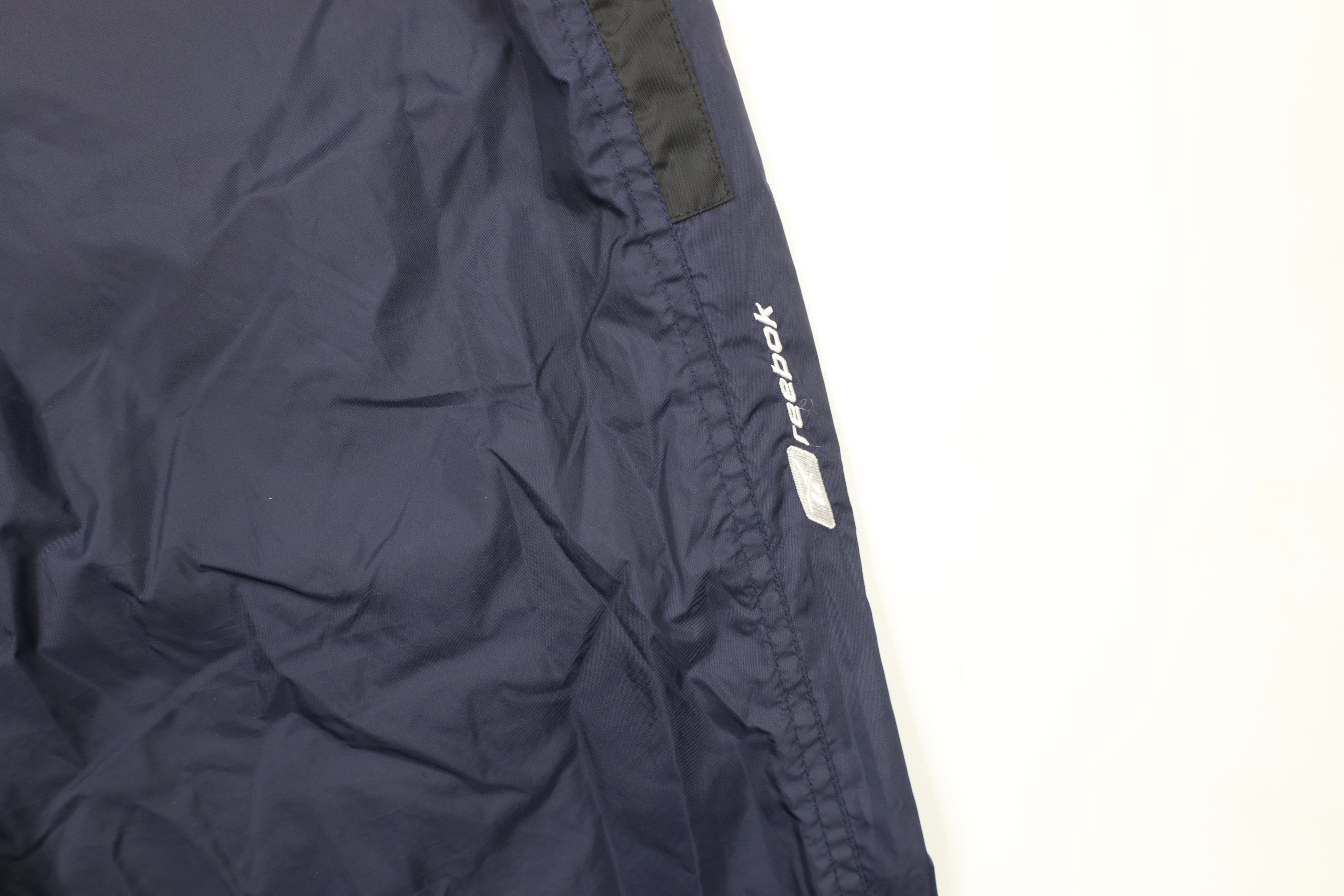 Reebok × Vintage Vintage 90s Reebok Wide Leg Windbreaker Pants Navy Blue Size US 38 / EU 54 - 5 Thumbnail