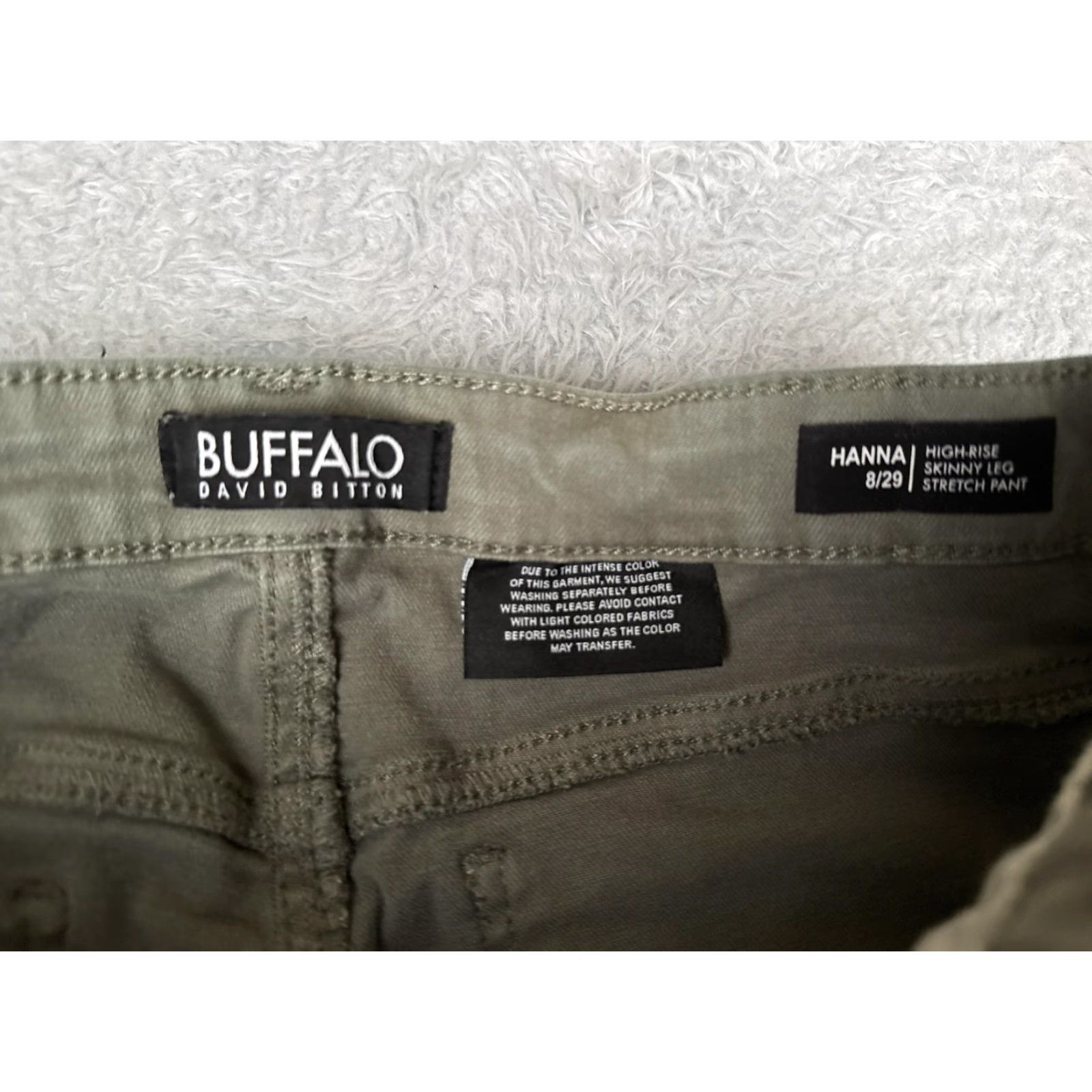 Buffalo David Bitton Buffalo David Bitton Hanna Pants Women 8/29 Green High Rise Skinny Stretch 29x29 Size 30" / US 8 / IT 44 - 6 Thumbnail