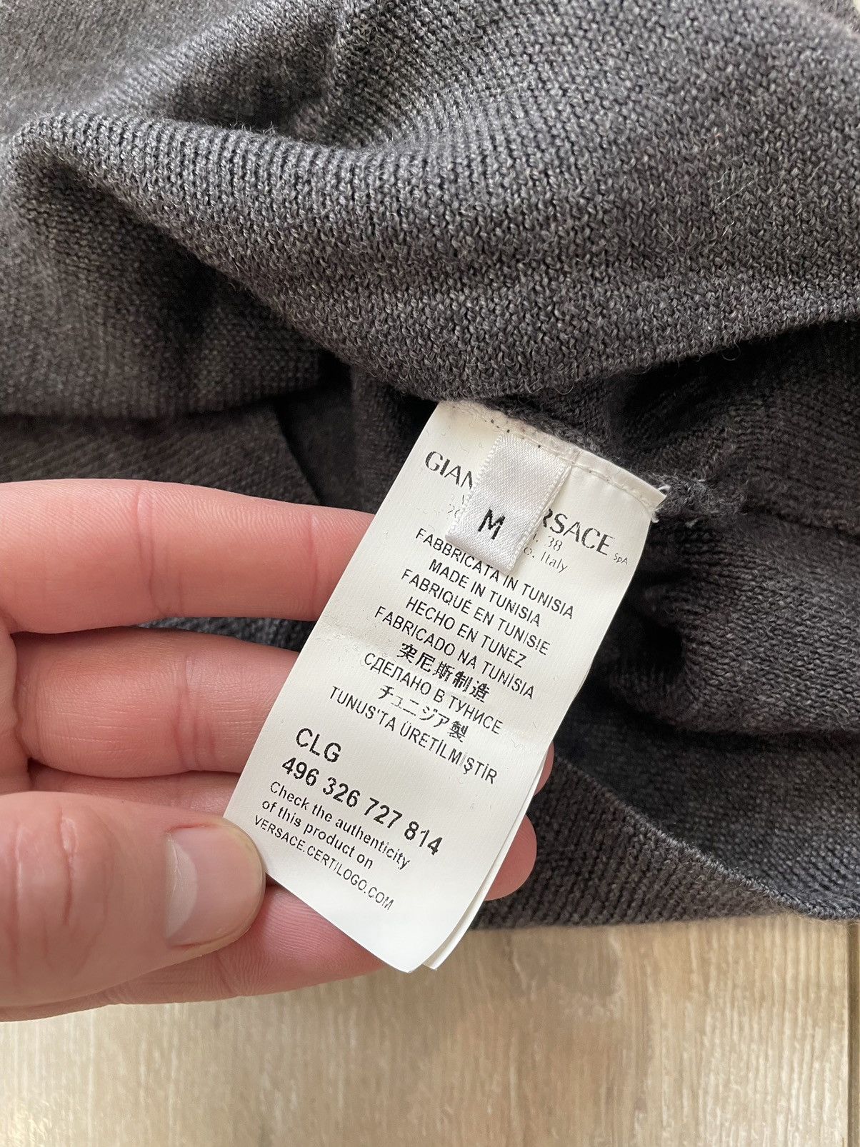 Versace Mens VERSACE COLLECTION Sweater Pullover Wool Gray Size US M / EU 48-50 / 2 - 5 Thumbnail