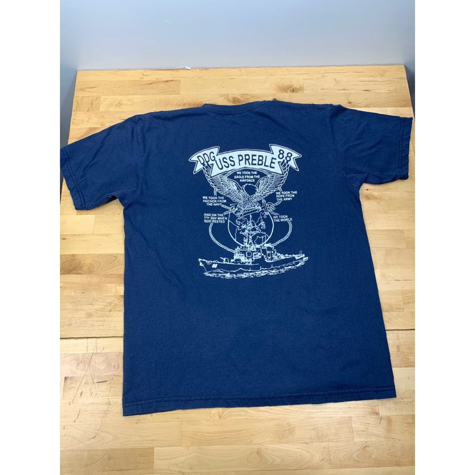 Whistles VINTAGE 90s 80s Graphic Navy Ship Logo T Shirt Blue Size M Short Sleeve Whistler Unisex Size US M / EU 48-50 / 2 - 3 Thumbnail