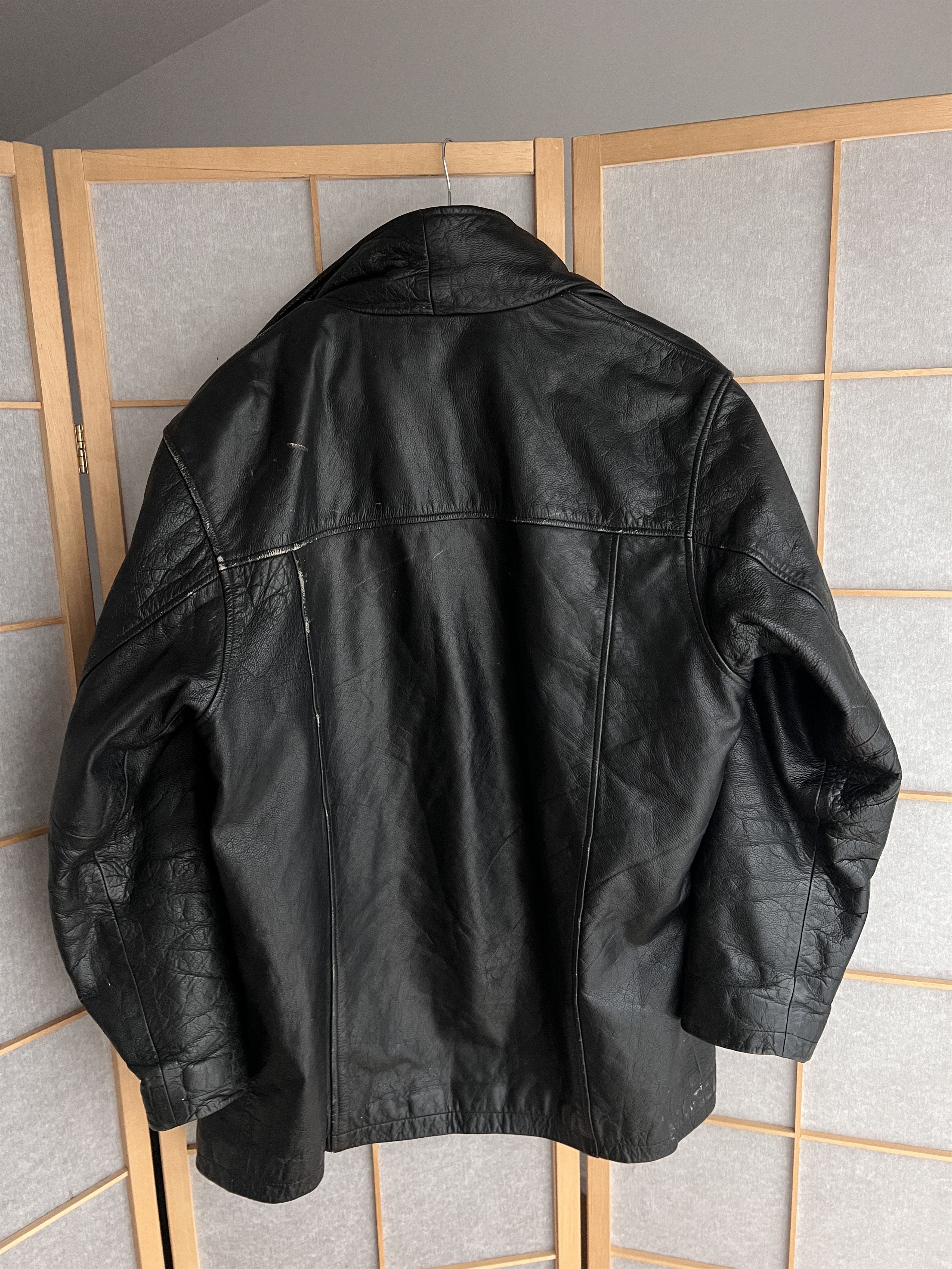 If Six Was Nine The Sopranos vibe! VTG 2000s leather coat jacket baggy boxy Size US L / EU 52-54 / 3 - 6 Thumbnail