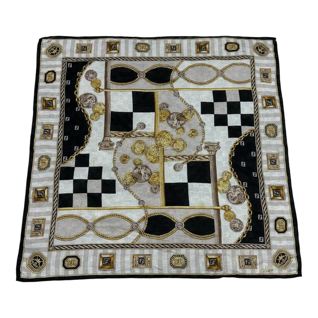 Fendi Fendi Zucca FF Logo Mini Scarf Neckerchief Handkerchief Size ONE SIZE - 1 Thumbnail