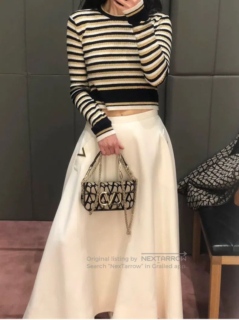 Valentino Valentino Black gold striped knit Size S / US 4 / IT 40 - 9 Thumbnail