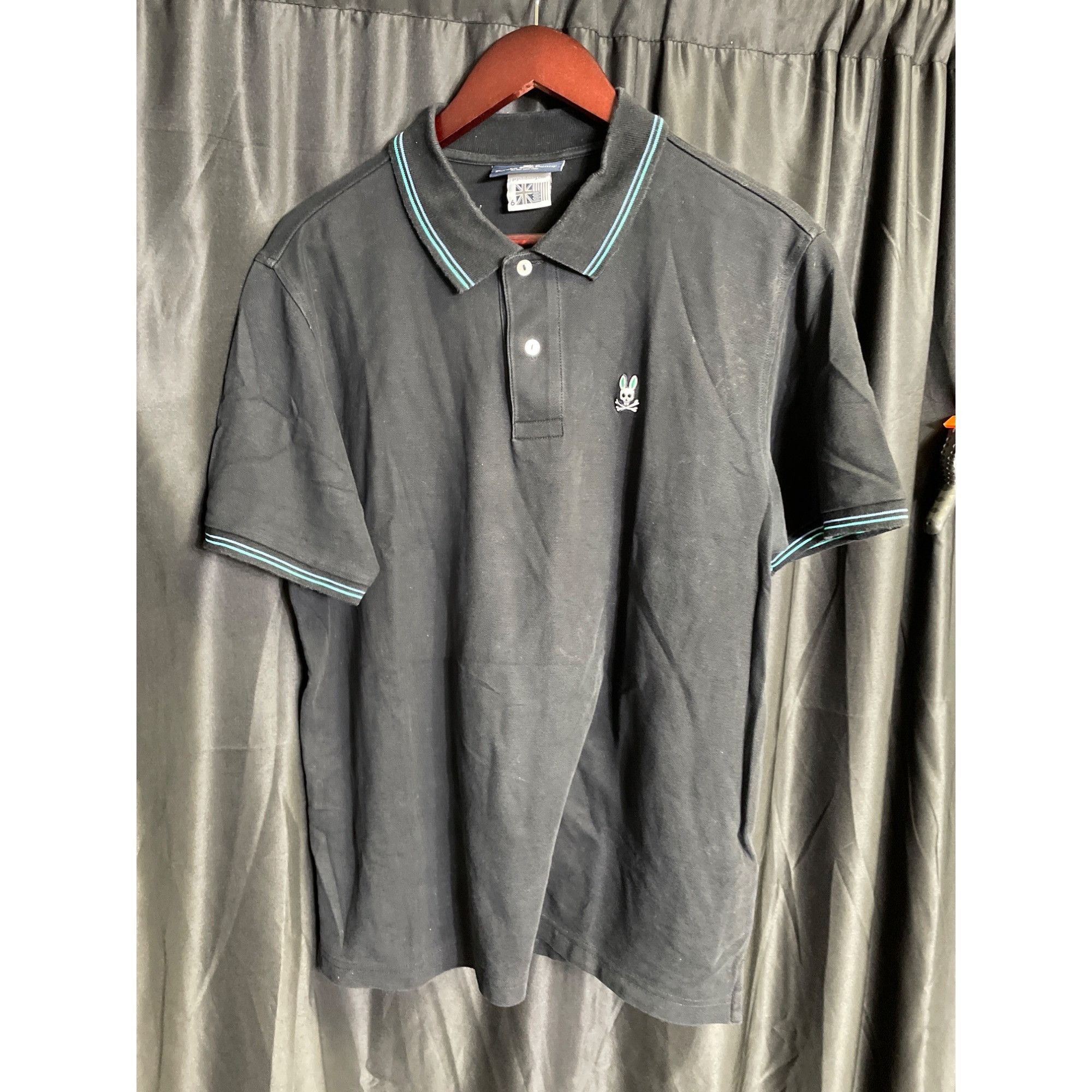 Psycho Bunny Psycho Bunny Mens Black Polo Shirt Size 6UK / LUS Pima Cotto Size US L / EU 52-54 / 3 - 12 Thumbnail