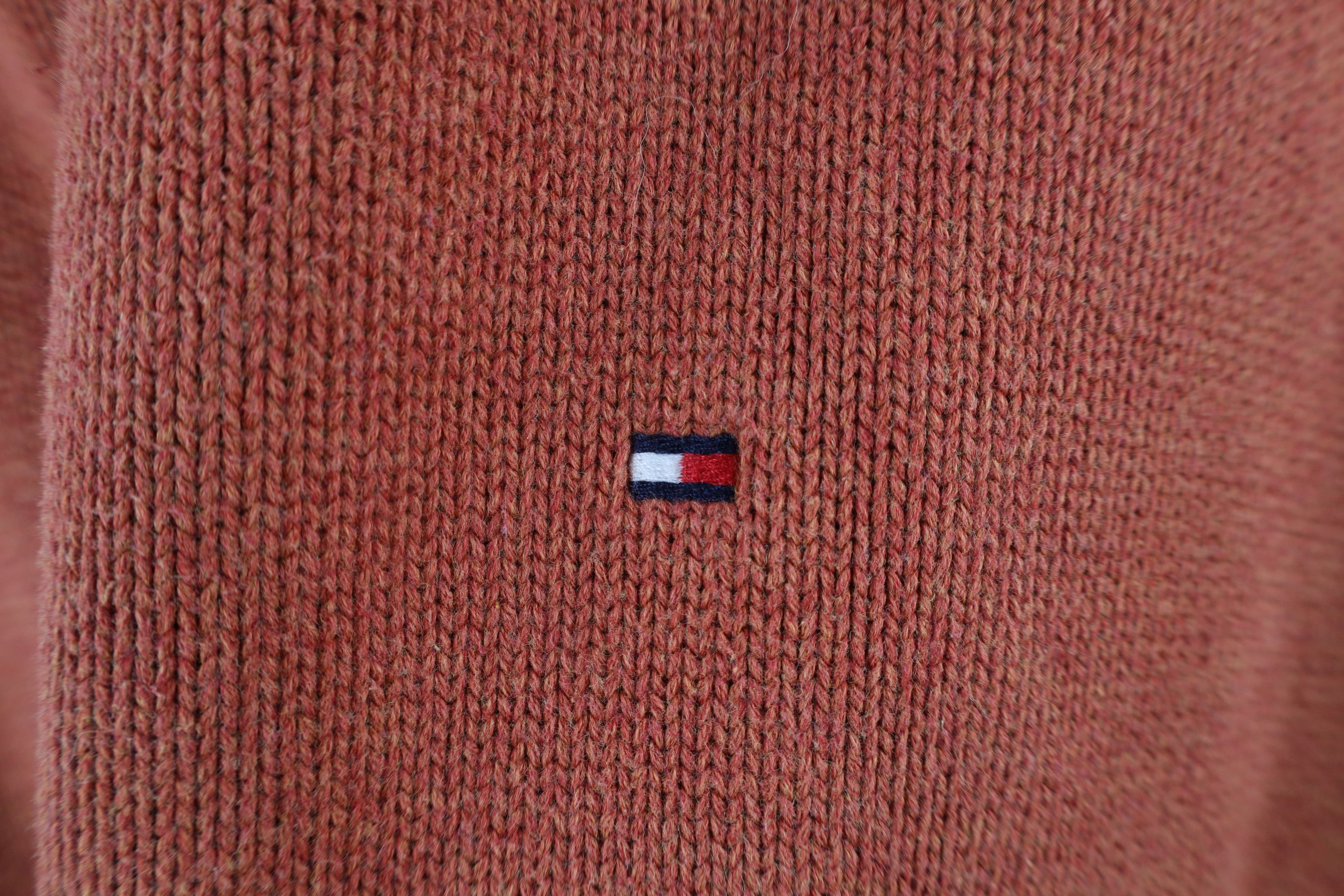 Tommy Hilfiger × Vintage Vintage 90s Tommy Hilfiger Heavyweight Knit Sweater Orange Size US XL / EU 56 / 4 - 4 Thumbnail