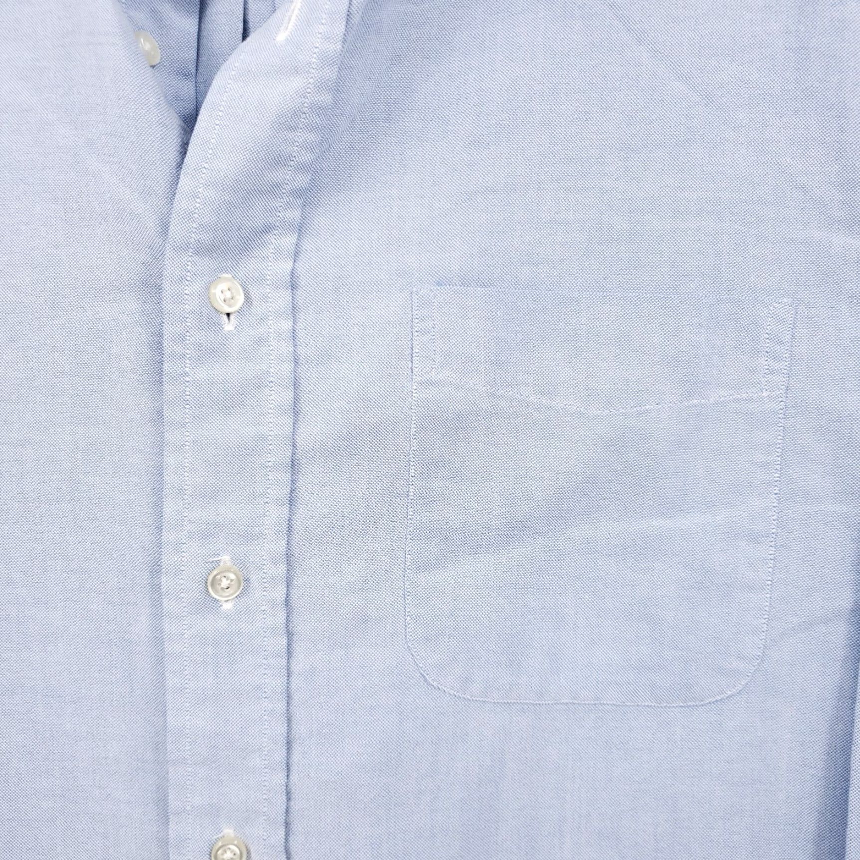 Lands' End Lands' End Dress Shirt Mens 15 Button-Down Blue Pocket Long Sleeves Cotton Blend Shirt Mens Blue Slim? Size 40R - 5 Thumbnail