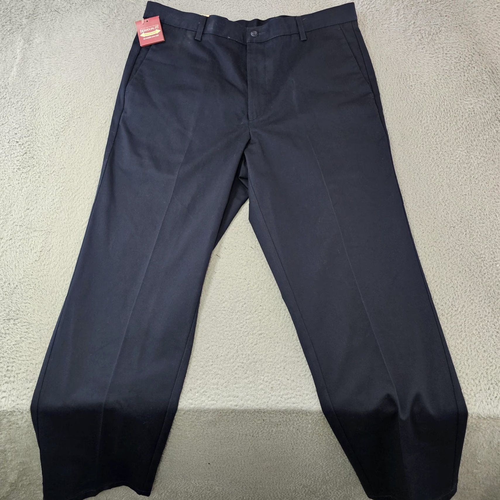 Dockers VINTAGE Dockers Pants Mens 36x32 Navy Blue Original Khaki Flat Front Classic Fit Cotton Navy Blue Mens Pants Size US 36 / EU 52 - 2 Thumbnail