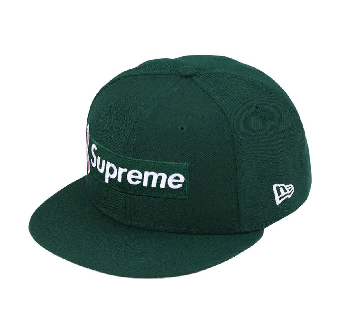 New Era × Supreme 7 1/4 Supreme Breast Cancer Awareness Box Logo Dark Green Size ONE SIZE - 6 Thumbnail