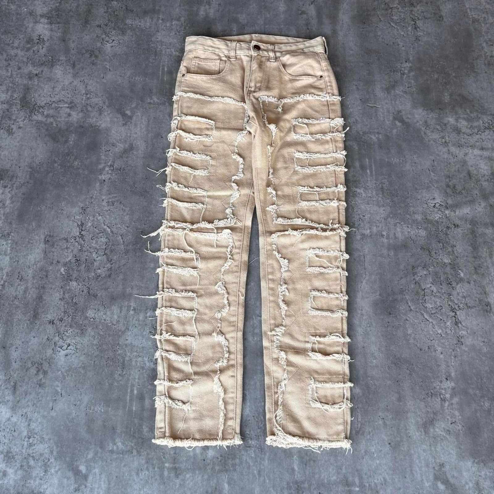 Japanese Brand × Vintage Vintage Y2K Streetwear Style Patchwork Embroidered Jeans Size US 28 / EU 44 - 1 Thumbnail