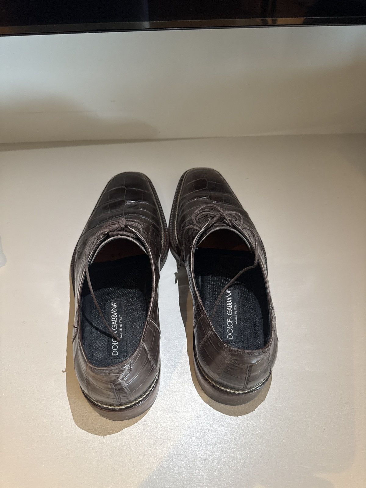 Dolce & Gabbana Dolce & Gabbana Crocodile Leather Derby Shoe – Made in Italy Size US 9 / EU 42 - 3 Thumbnail