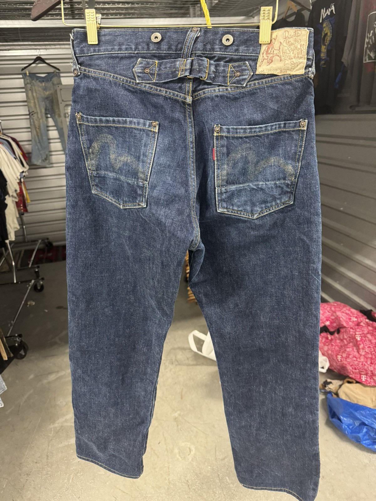 Evisu Vintage rare Evis Evisu double knee raw indigo jeans Size US 31 - 1 Thumbnail