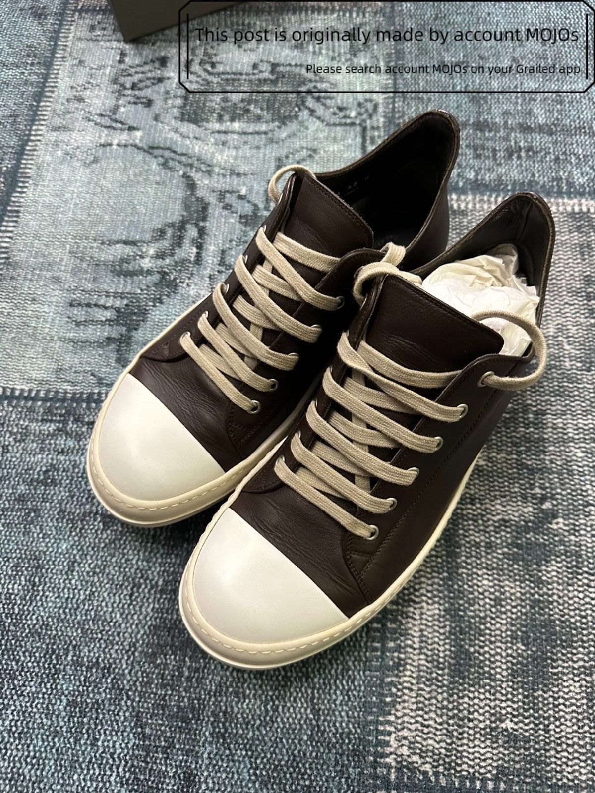 Rick Owens Sz 42 Rick Owens Dark Brown Temple Low-Top mojos2359514 Size US 9 / EU 42 - 3 Thumbnail