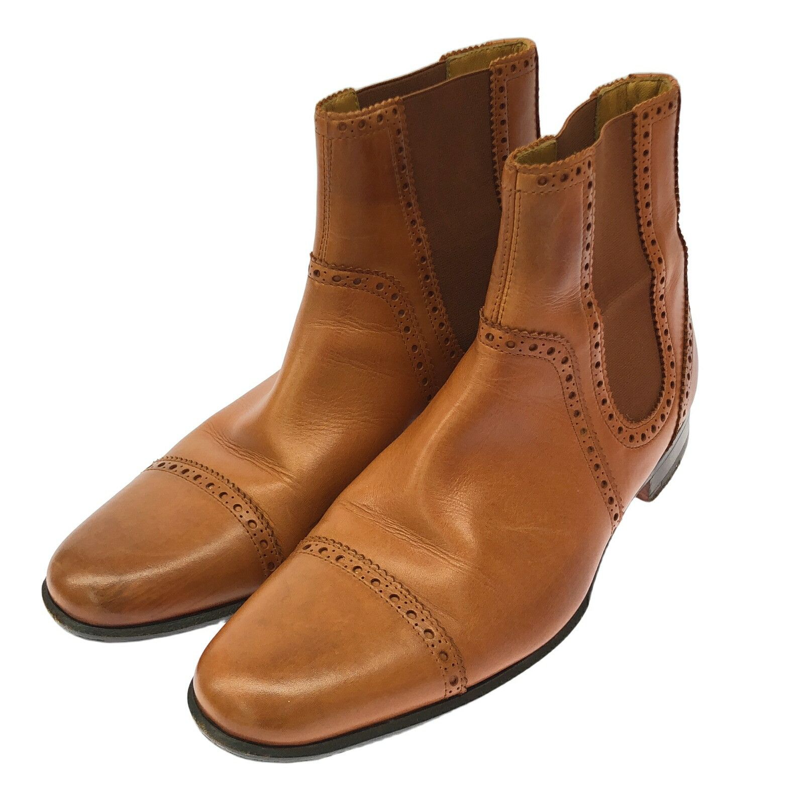Hermes Hermes Short Boots Calf Boots Leather Shoes in Brown, Men's