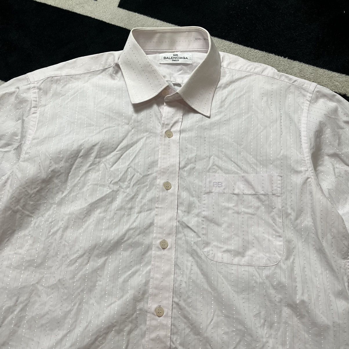 Balenciaga Balenciaga Jacquard dot texture Long Sleeve Button Shirt Size US L / EU 52-54 / 3 - 3 Thumbnail