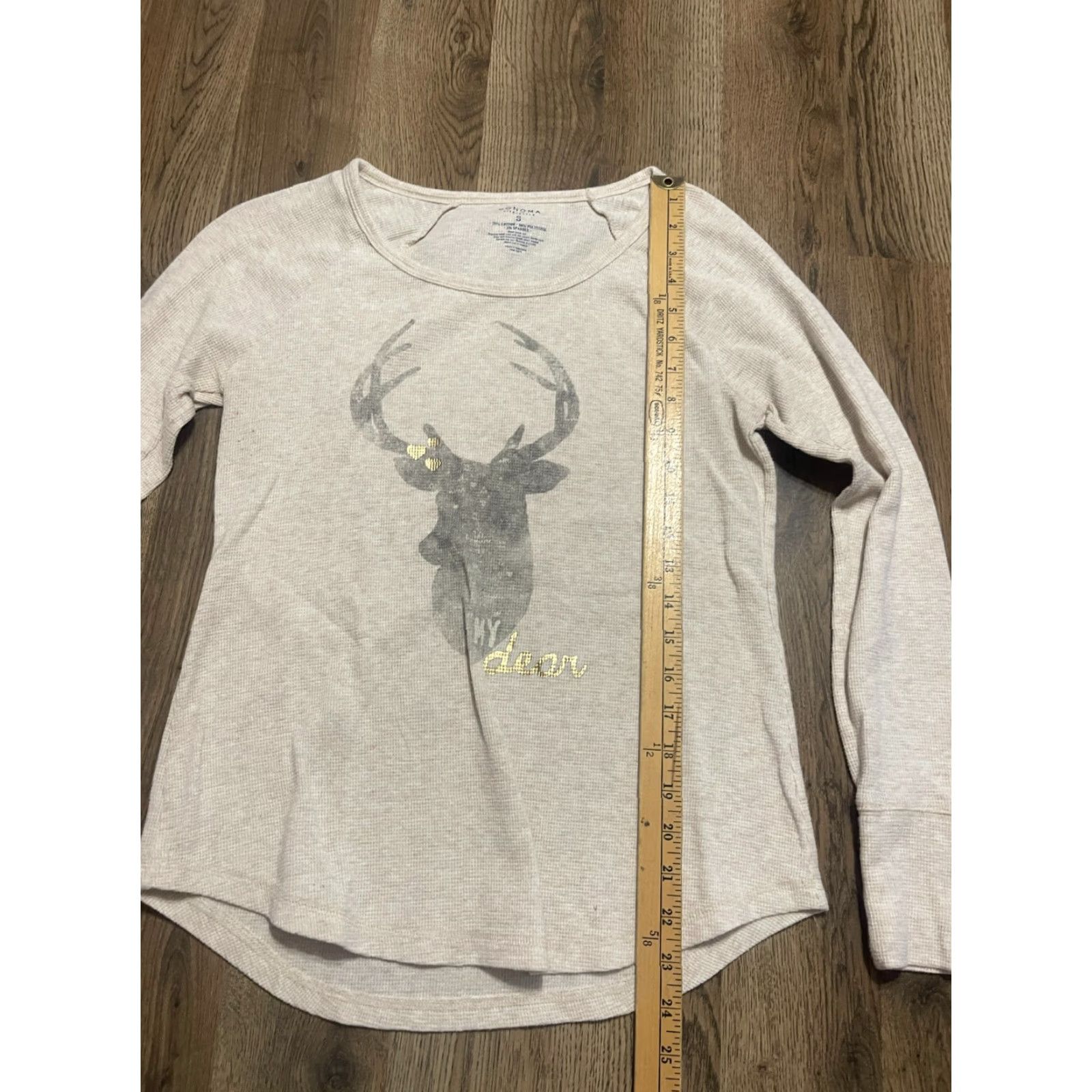 Vintage Sonoma Shirt Womens Small Cream Gray Deer Long Sleeve Shirt Ladies Regular Long Sleeve T-Shirt Casual Fall Spring Summer Basic Modern Vintage: No? Size S / US 4 / IT 40 - 5 Thumbnail