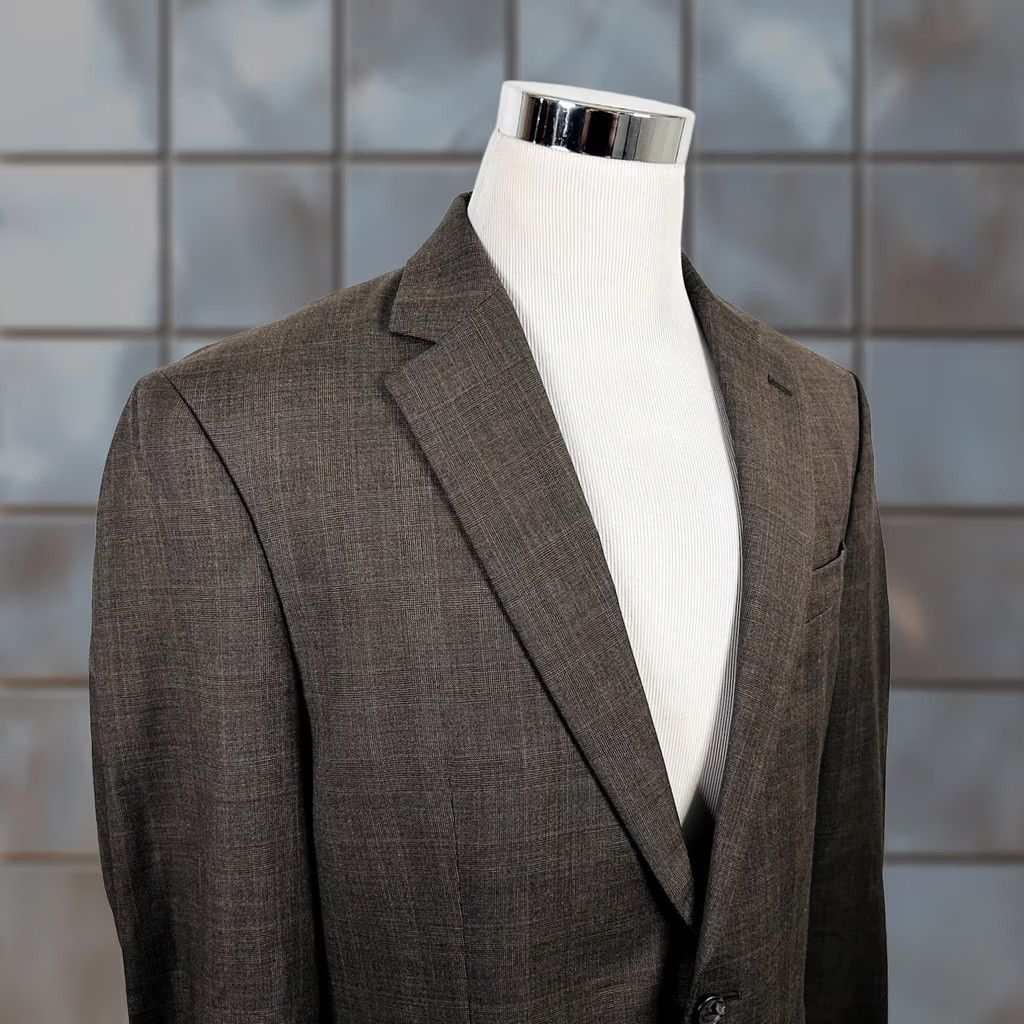 Ralph Lauren LRL Ralph Lauren Sport Coat 42L Brown Glen Plaid 100% Wool Two Button Vented Size US XS / EU 42 / 0 - 1 Thumbnail