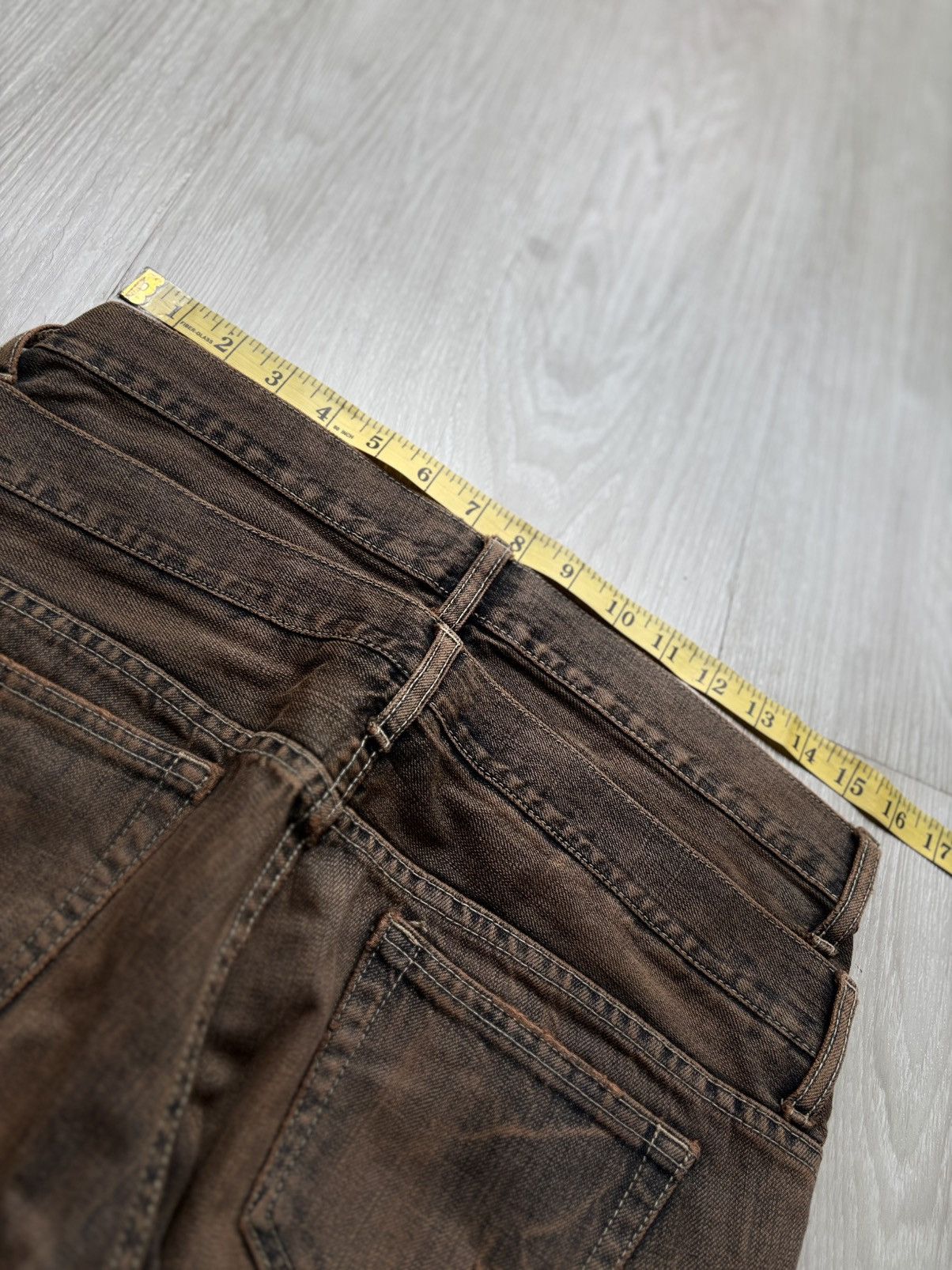 Japanese Brand VERTGARMENTS double waist mudwash flare jeans Size US 29 - 7 Thumbnail