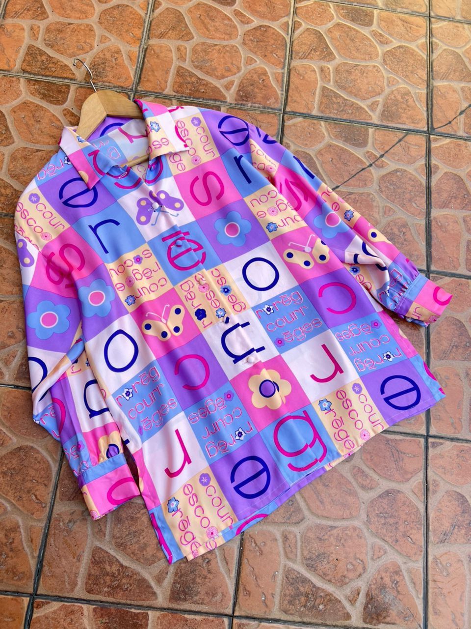 Courreges Vintage Courreges Spell Out Shirt Size L / US 10 / IT 46 - 2 Thumbnail