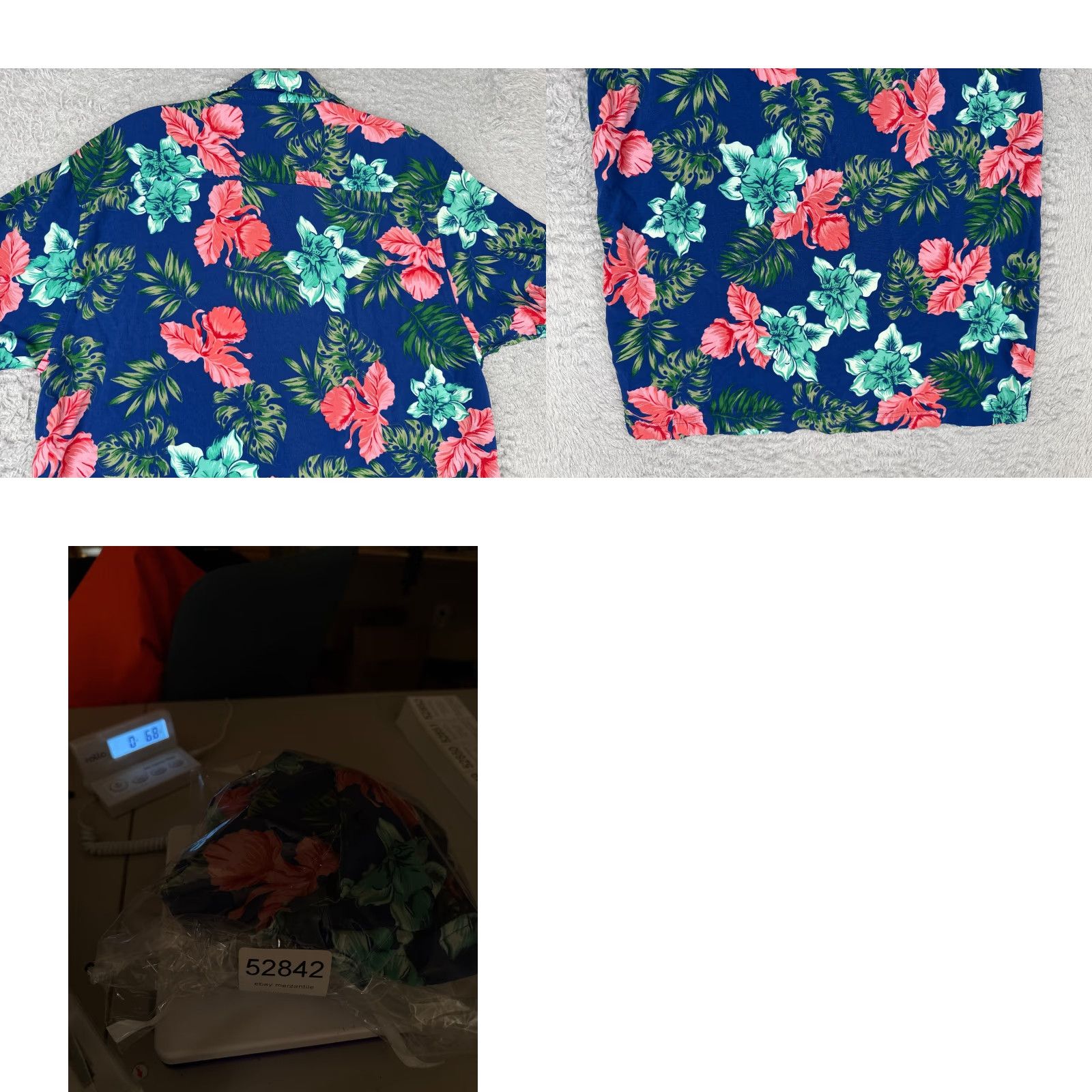 Vintage Good Vibes Shirt Men Large Blue Pink Green Floral Button Up Hawaiian Rayon Size US L / EU 52-54 / 3 - 9 Thumbnail