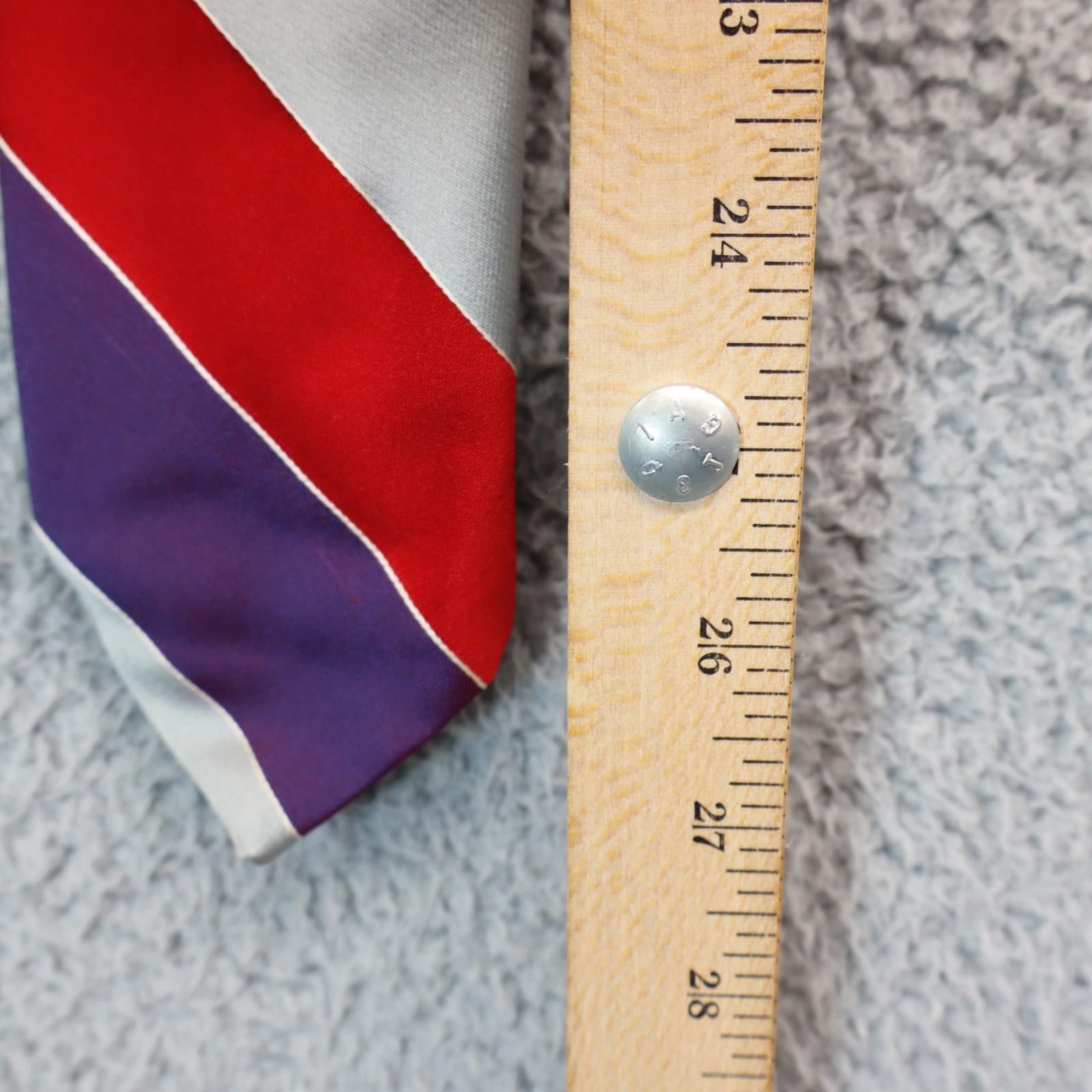 Other Wembley Polysilk Luxury tie Red Purple Grey Luxury Business Size ONE SIZE - 3 Thumbnail