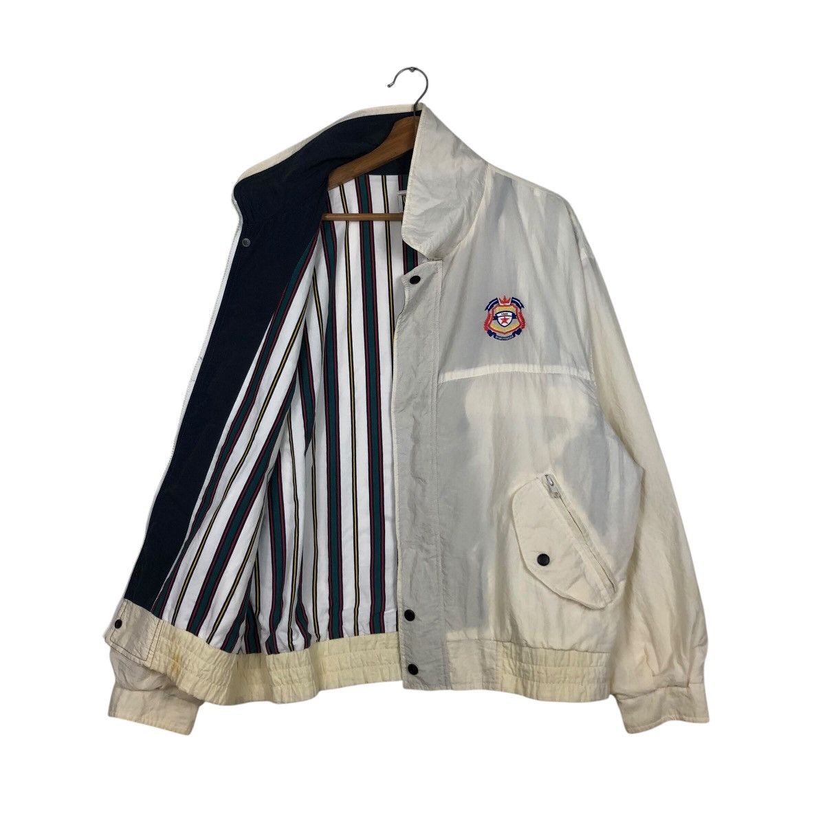 Japanese Brand × Vintage 📌Vintage Bomber Jacket Sport Striped Blanket Issey Miyake Size US M / EU 48-50 / 2 - 12 Thumbnail