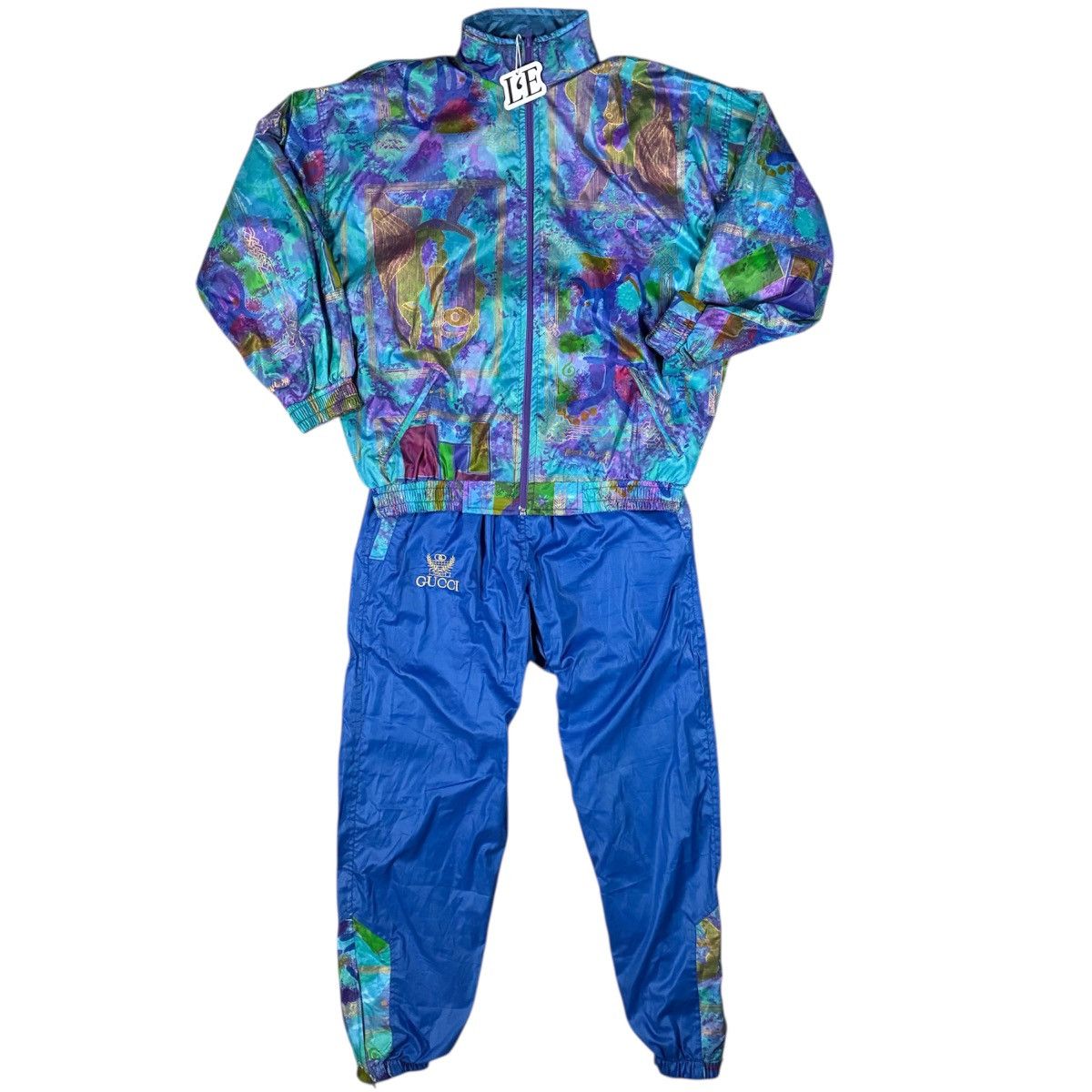 Vintage Mens Gucci Style Nylon Vintage 90s Tracksuit Set Size M Size US M / EU 48-50 / 2 - 1 Thumbnail