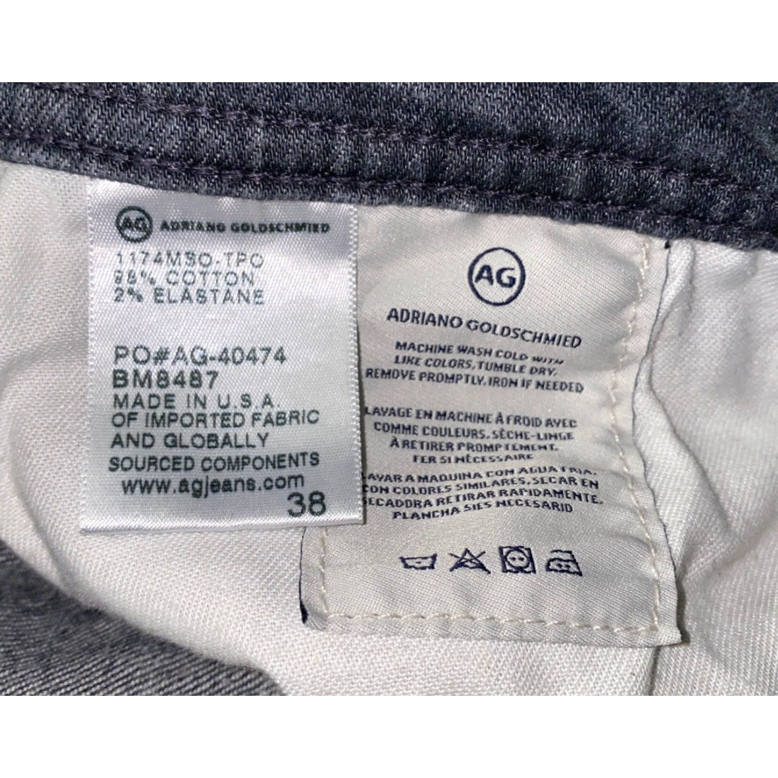 Vintage AG Adriano Goldschmied The Graduate Pants Mens Gray Straight Leg 39x35 Casual Pants Mens Regular Inseam 35in Size US 39 - 6 Thumbnail